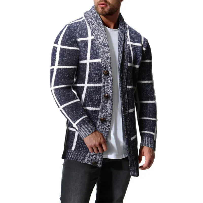 Elegante Karierte Strickjacke für Herren im Slim Fit