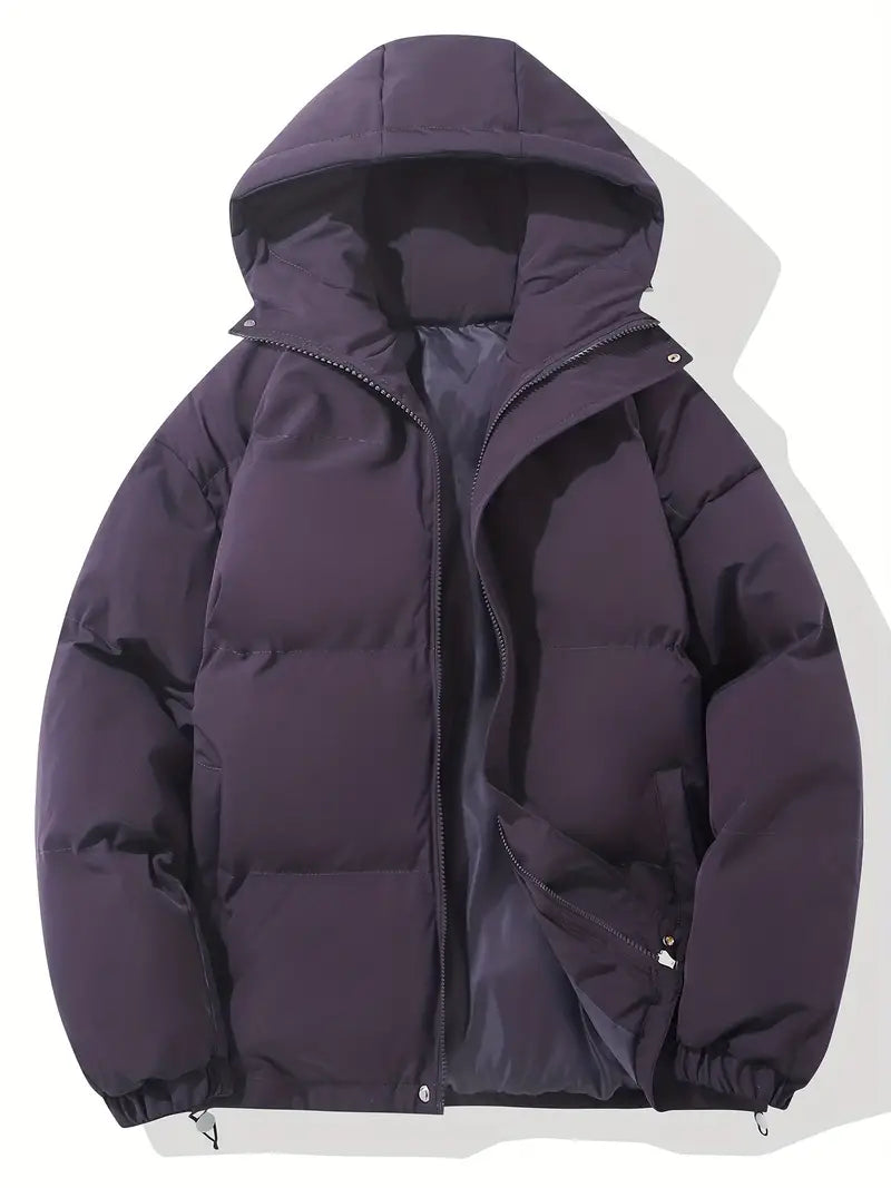 Solene | Eleganter, gefütterter Winter-Pufferjack mit Kapuze für stilvolle Herren