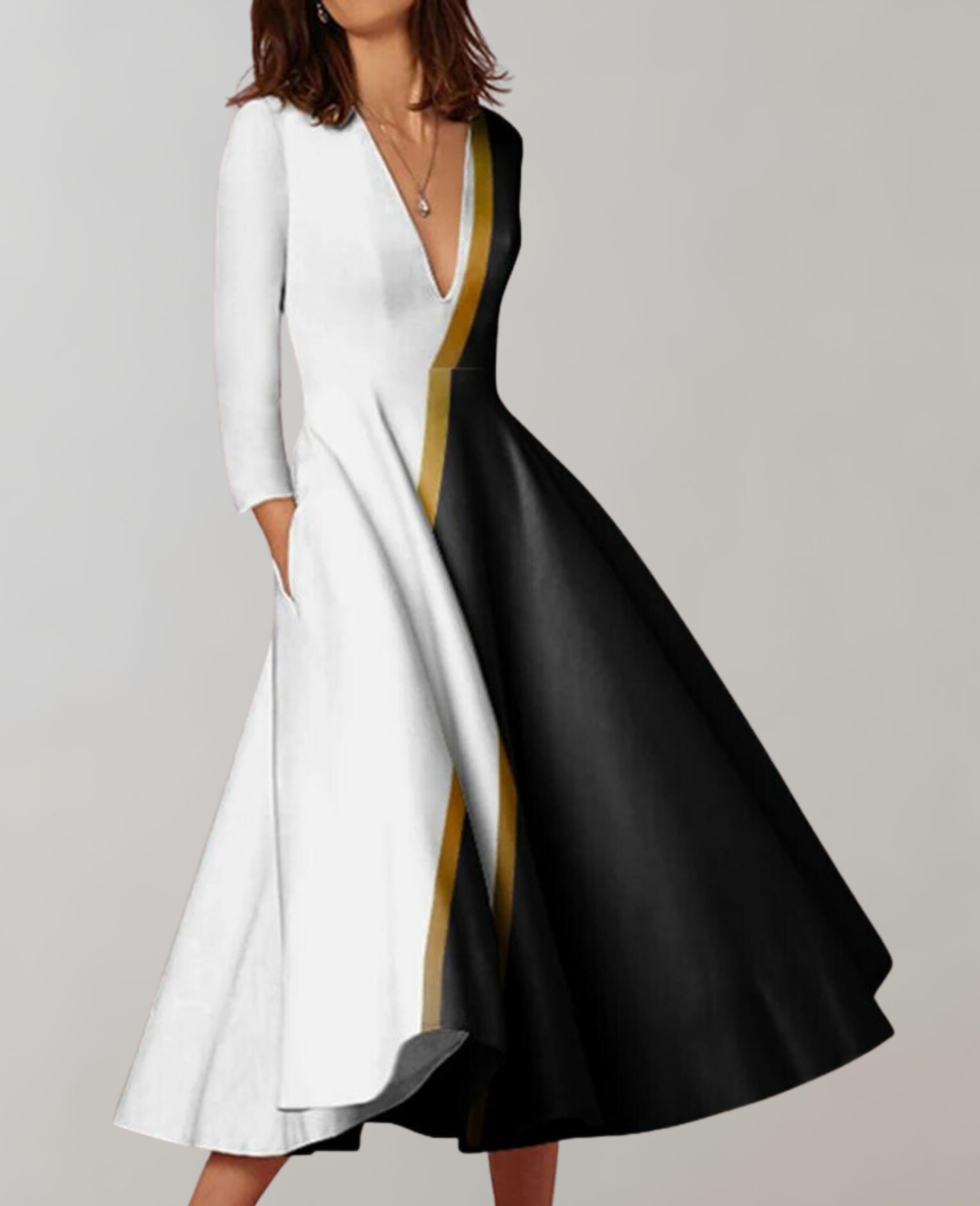 Pia - Loser Saum Langes Kleid