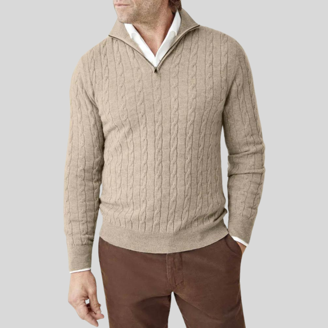 Luxe Strickpullover mit Reißverschluss aus Kaschmir