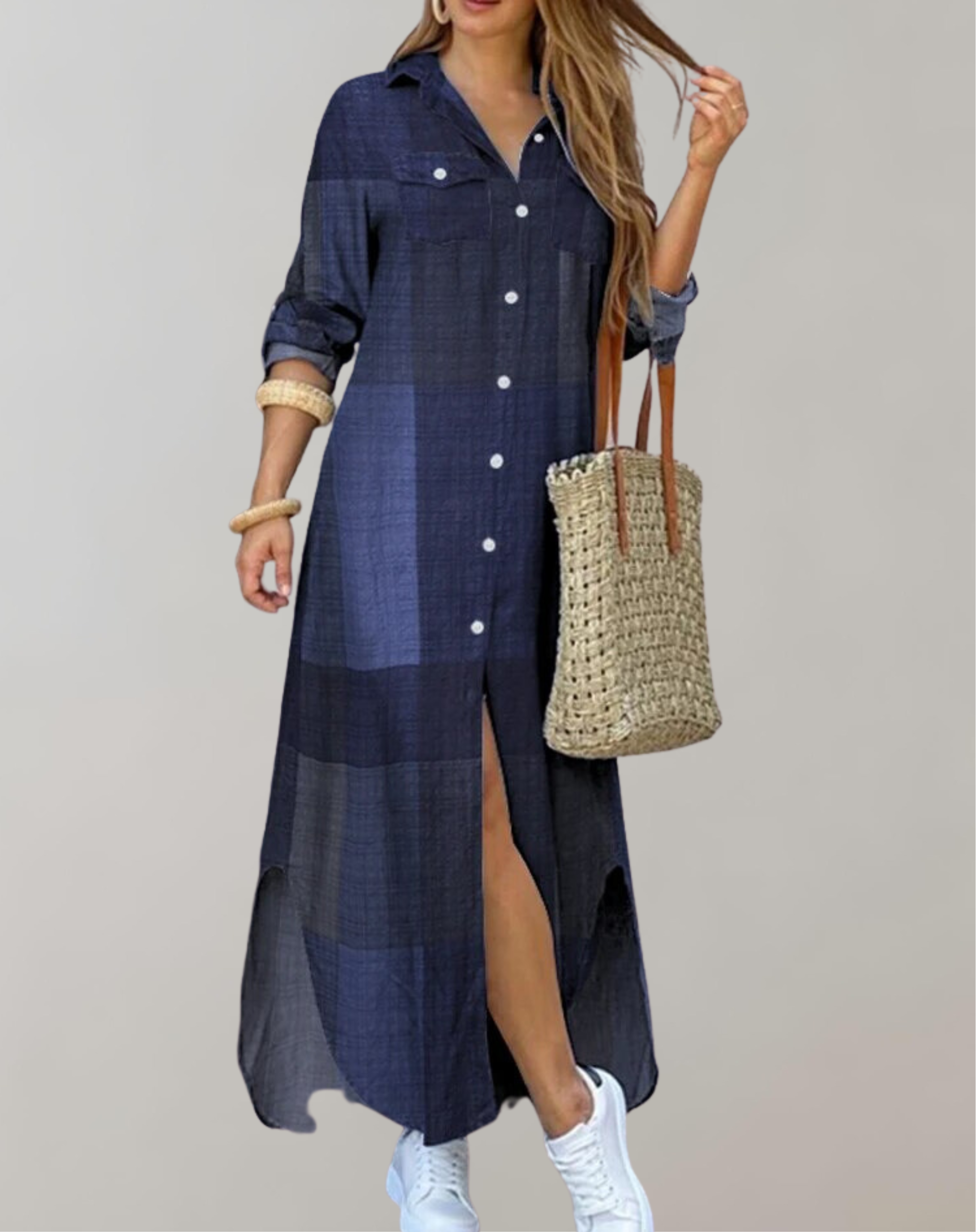 Norah - Bedrucktes Kleid mit geteilter