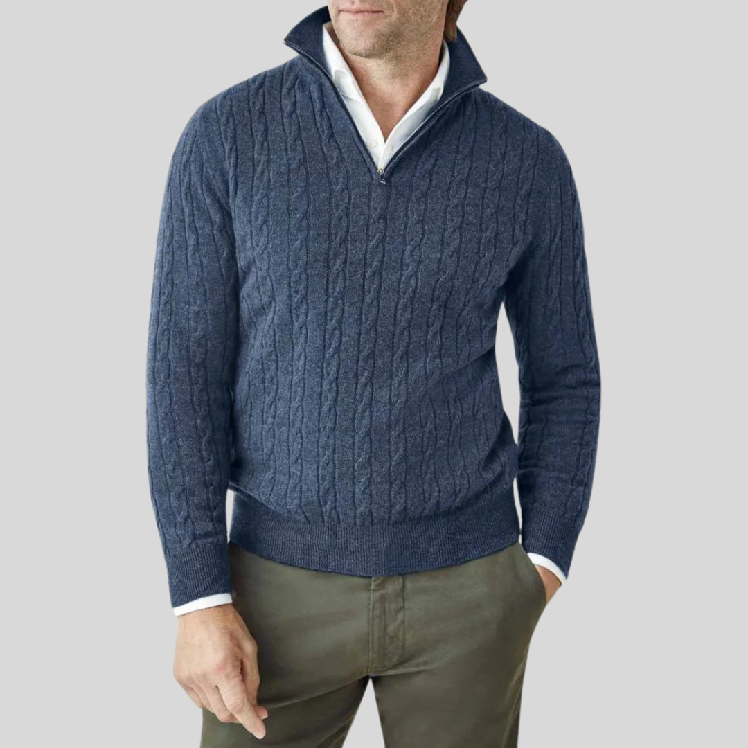 Luxe Strickpullover mit Reißverschluss aus Kaschmir