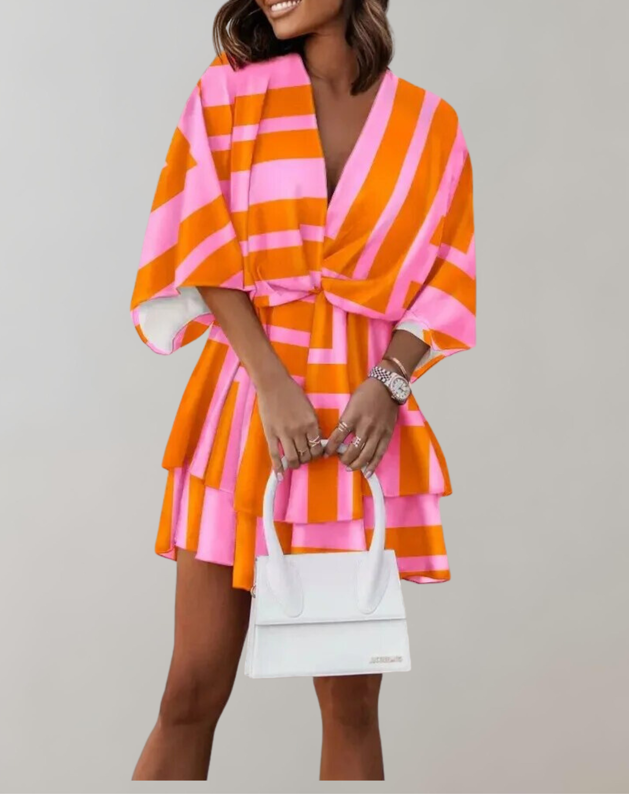 Katja - Damen V-Ausschnitt Fledermausärmel