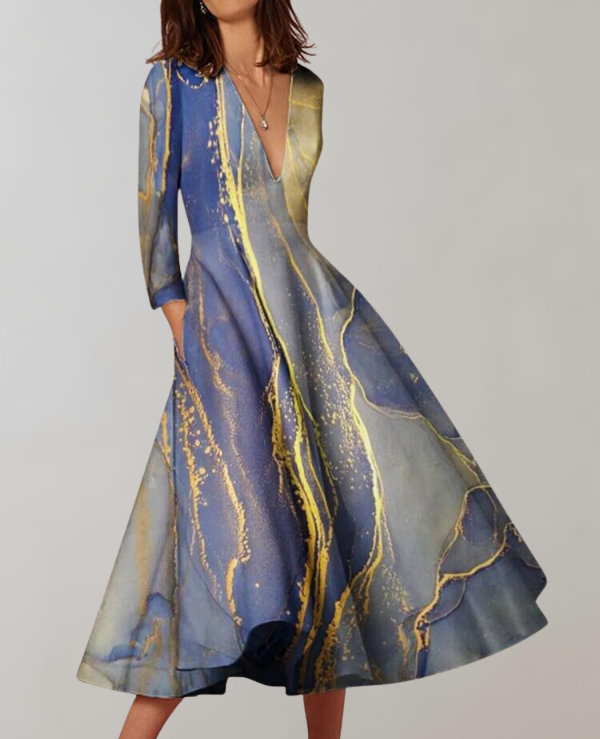 Pia - Loser Saum Langes Kleid