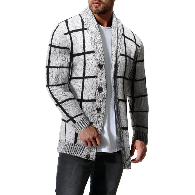 Elegante Karierte Strickjacke für Herren im Slim Fit