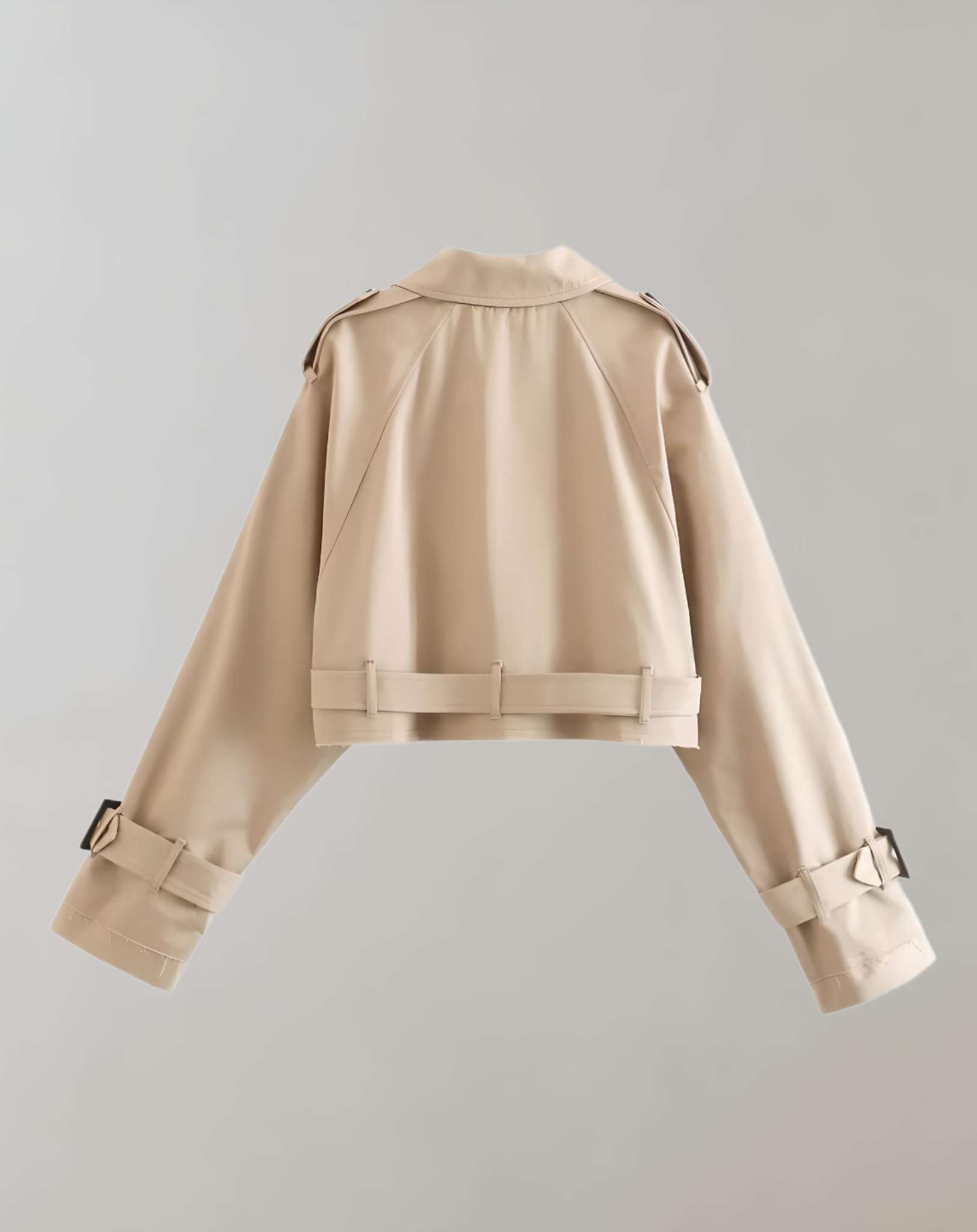 Aimee - Kurz geschnittene Jacke mit mehreren Gürteldesigns und großem Kragen Jacke