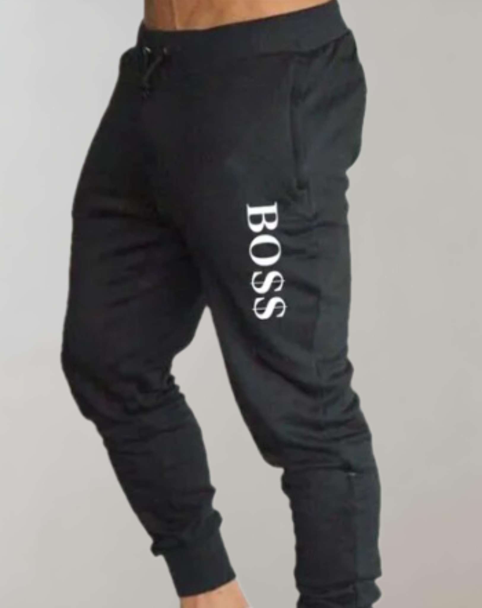 Aldrich -  Hoch taillierte Röhrenhose für Herren mit Boss Aufdruck an der Seite Hose