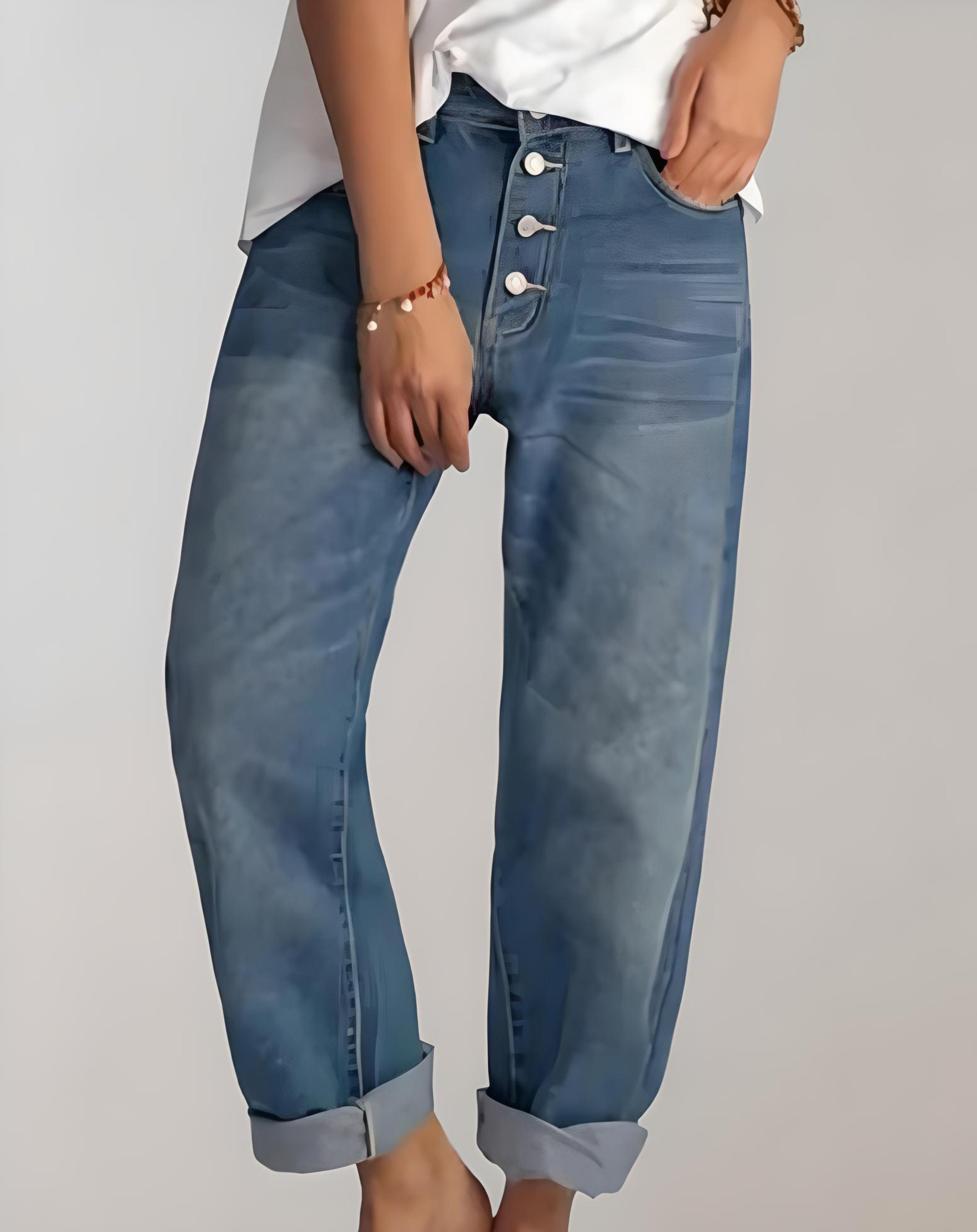 Alicia -  Lockere gerade geschnittene Jeanshose für Streetwear Hose