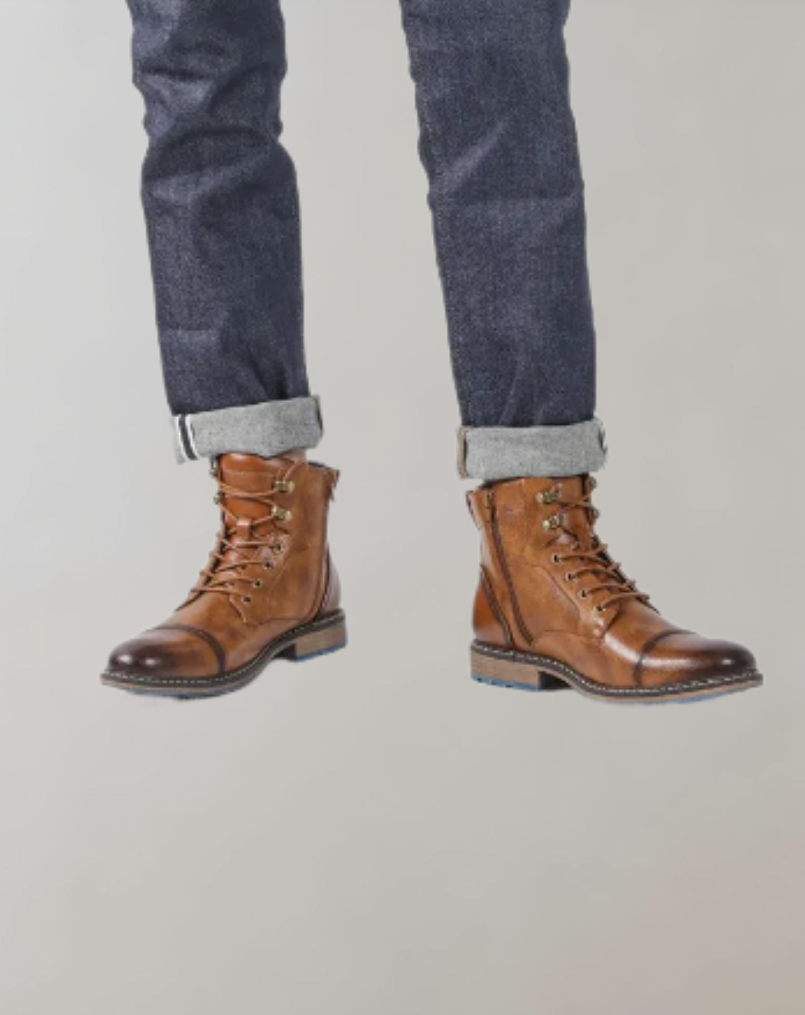 Angelo - Dunkelbraune und glänzende hoch geschnittene Stiefel für Herren Schuhe