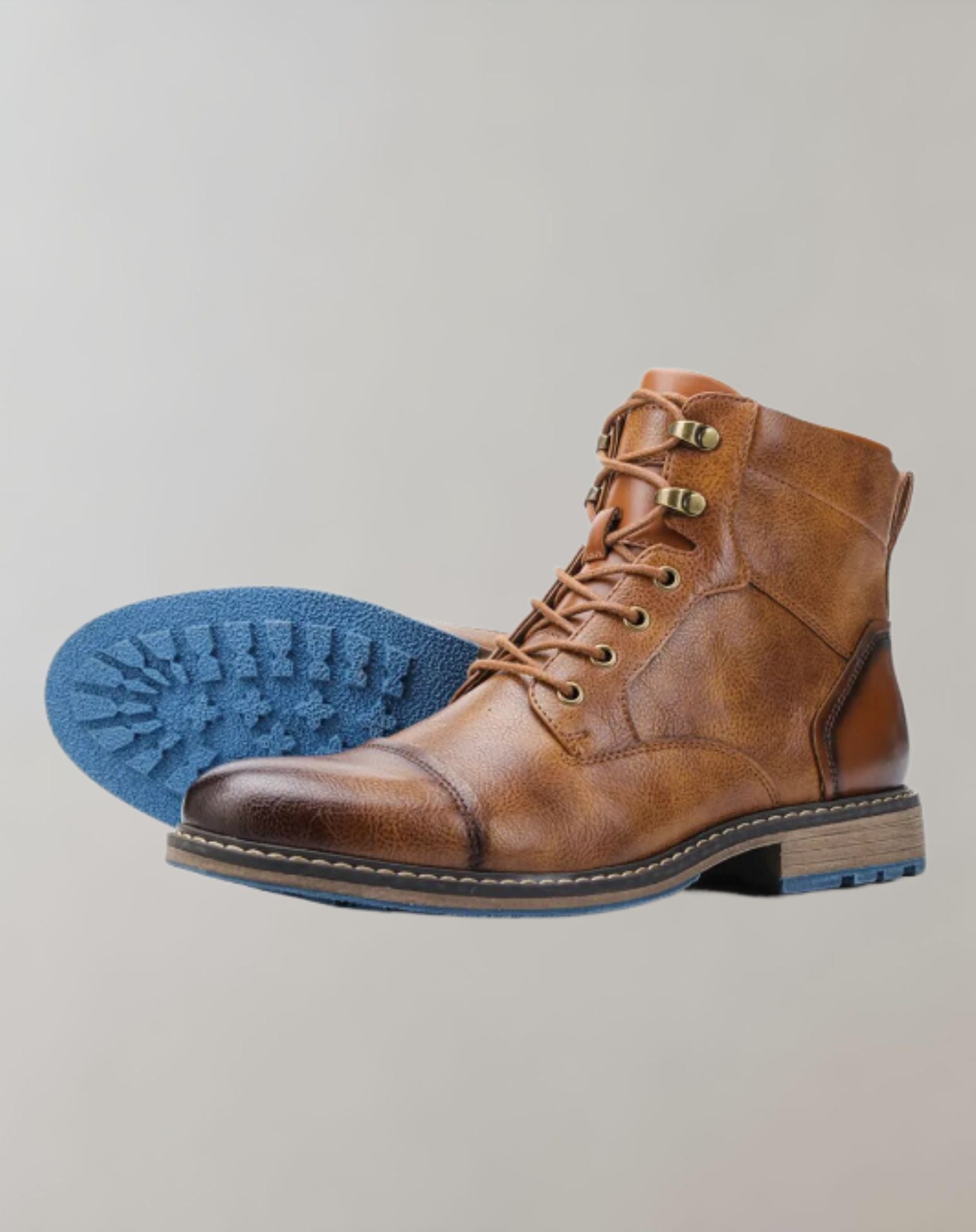 Angelo - Dunkelbraune und glänzende hoch geschnittene Stiefel für Herren Schuhe