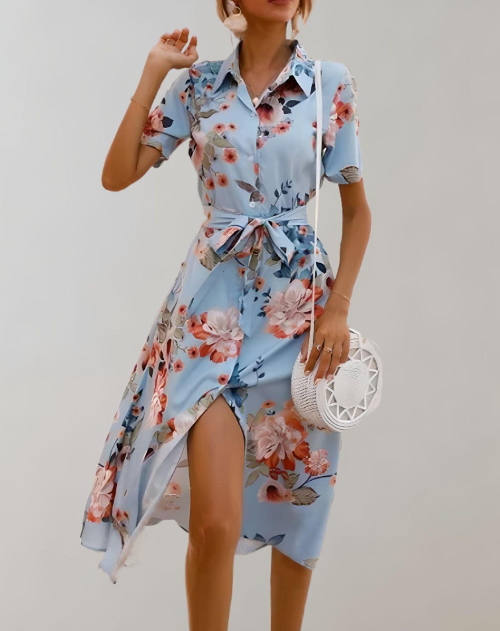 Anica - Kleid mit Schleifenband und Blumenmuster Kleid