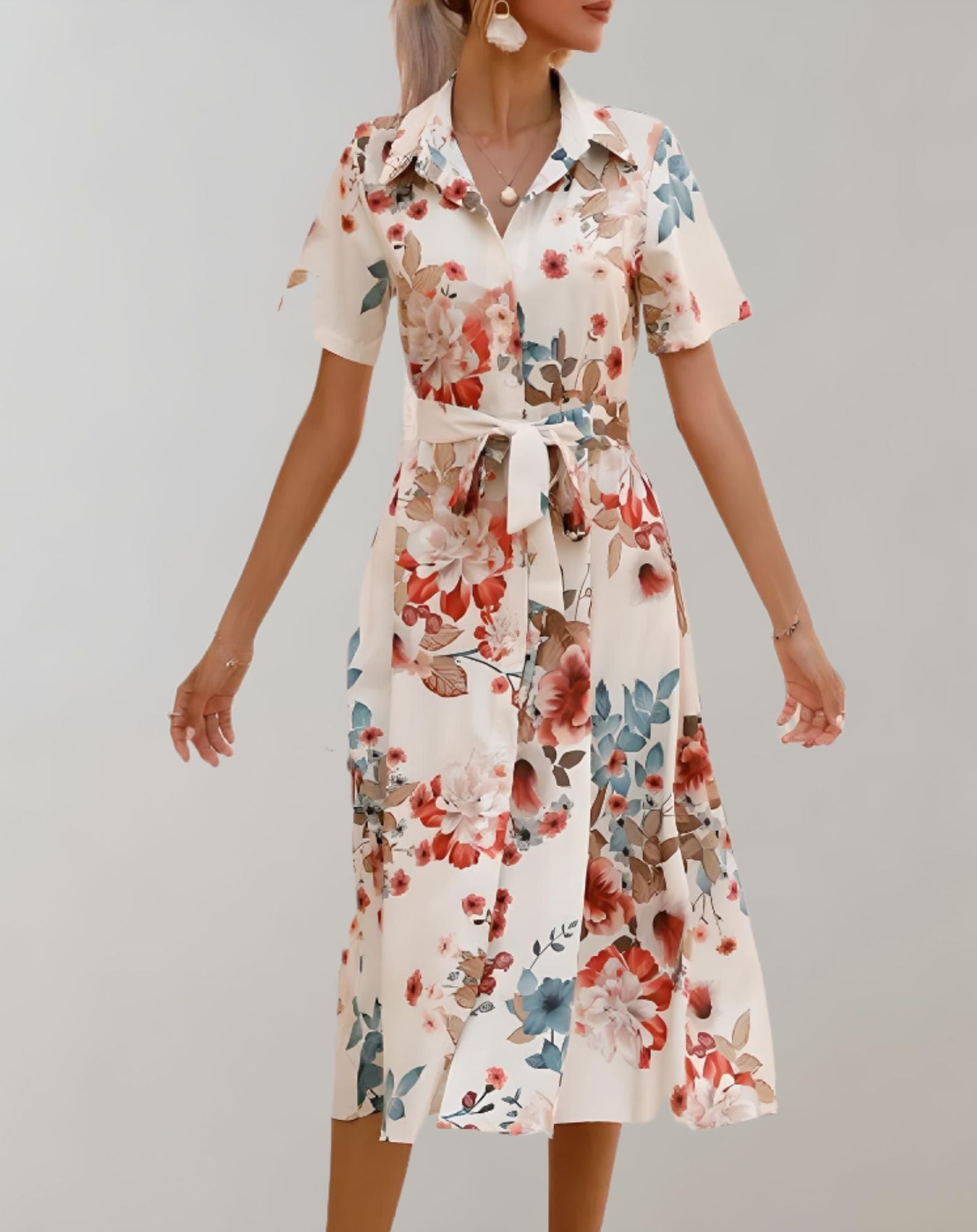 Anica - Kleid mit Schleifenband und Blumenmuster Kleid