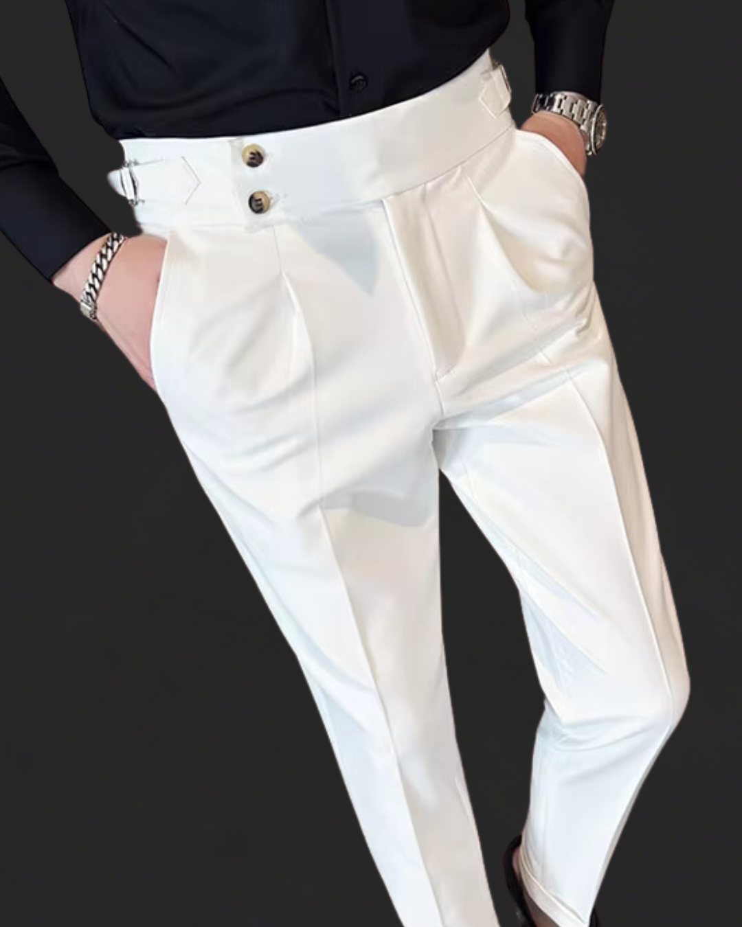 Elegante Herrenpantalon mit verstellbarem Bund für stilvolle Anlässe