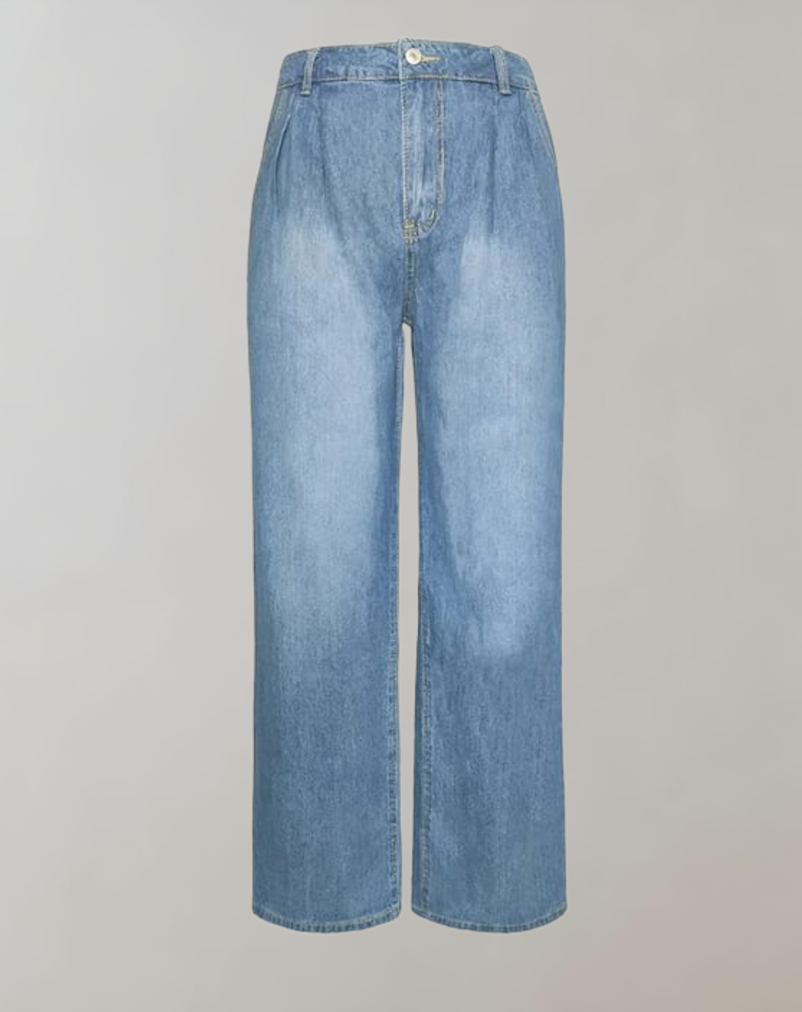 Jenny - Blaue verwaschene Jeans für Damen mit sehr weitem Beinschnitt Hose