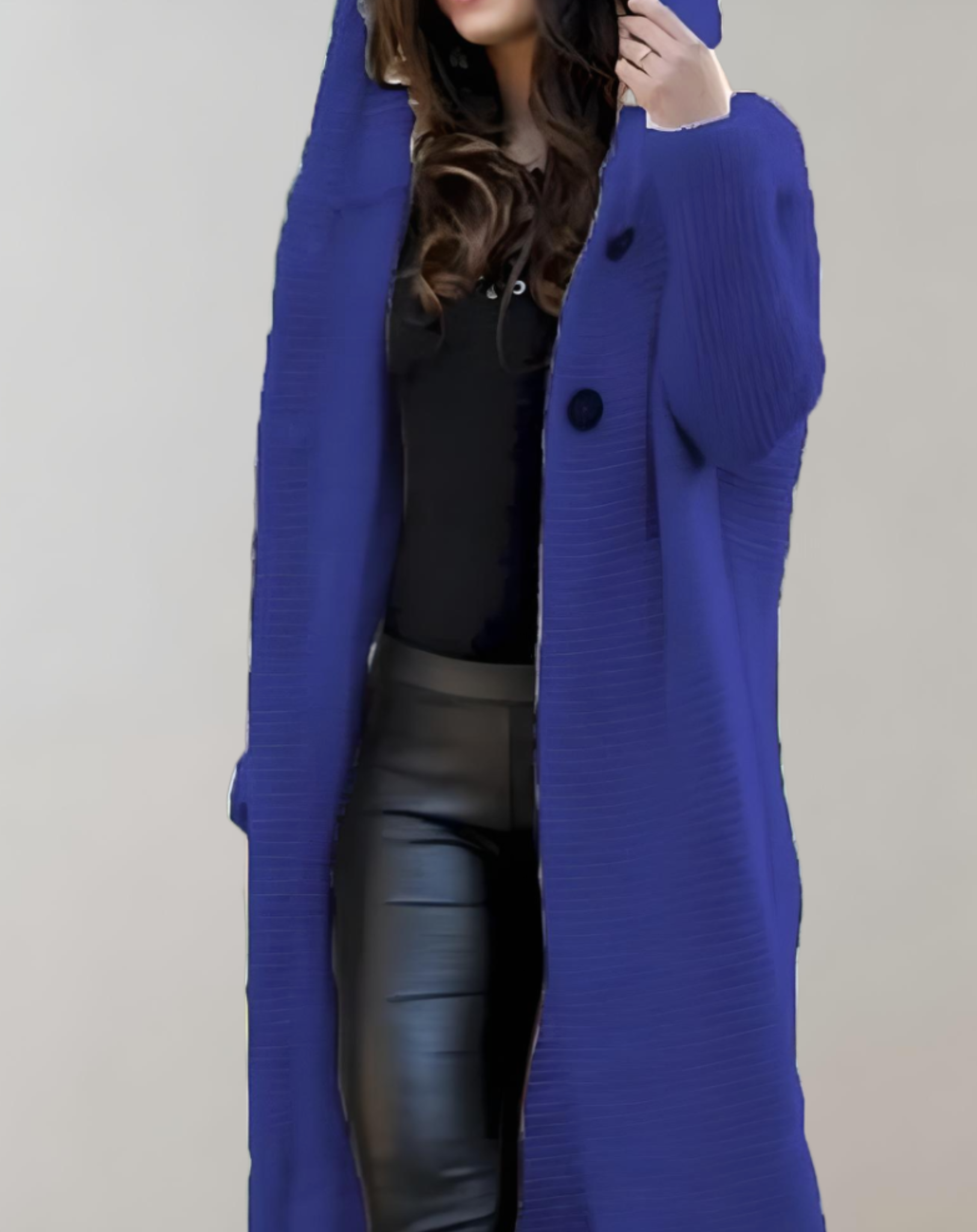 Francine - Lange und übergroße Jacke mit Knöpfen für Damen aus dickem Stoff jacke