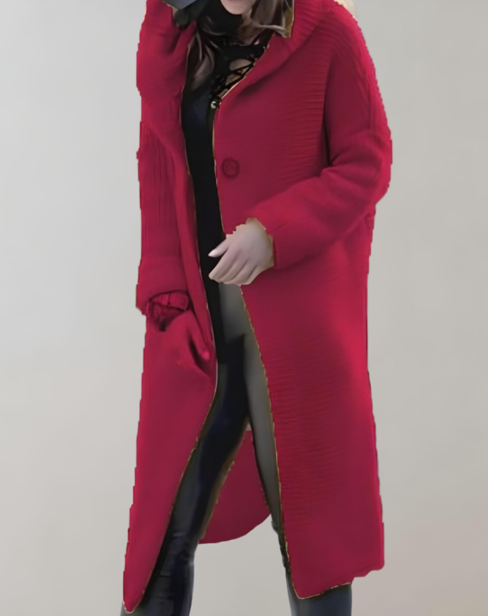 Francine - Lange und übergroße Jacke mit Knöpfen für Damen aus dickem Stoff jacke