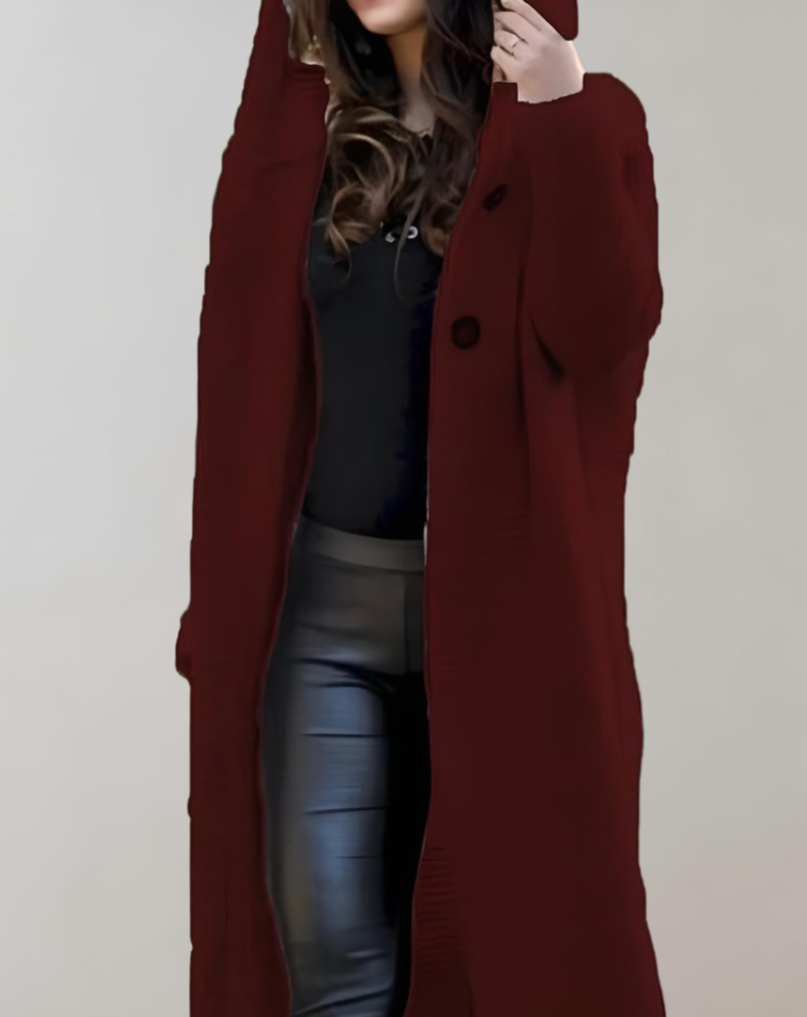 Francine - Lange und übergroße Jacke mit Knöpfen für Damen aus dickem Stoff jacke