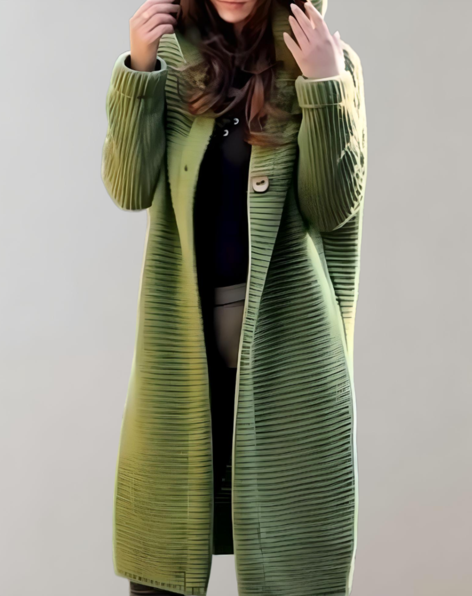 Francine - Lange und übergroße Jacke mit Knöpfen für Damen aus dickem Stoff jacke