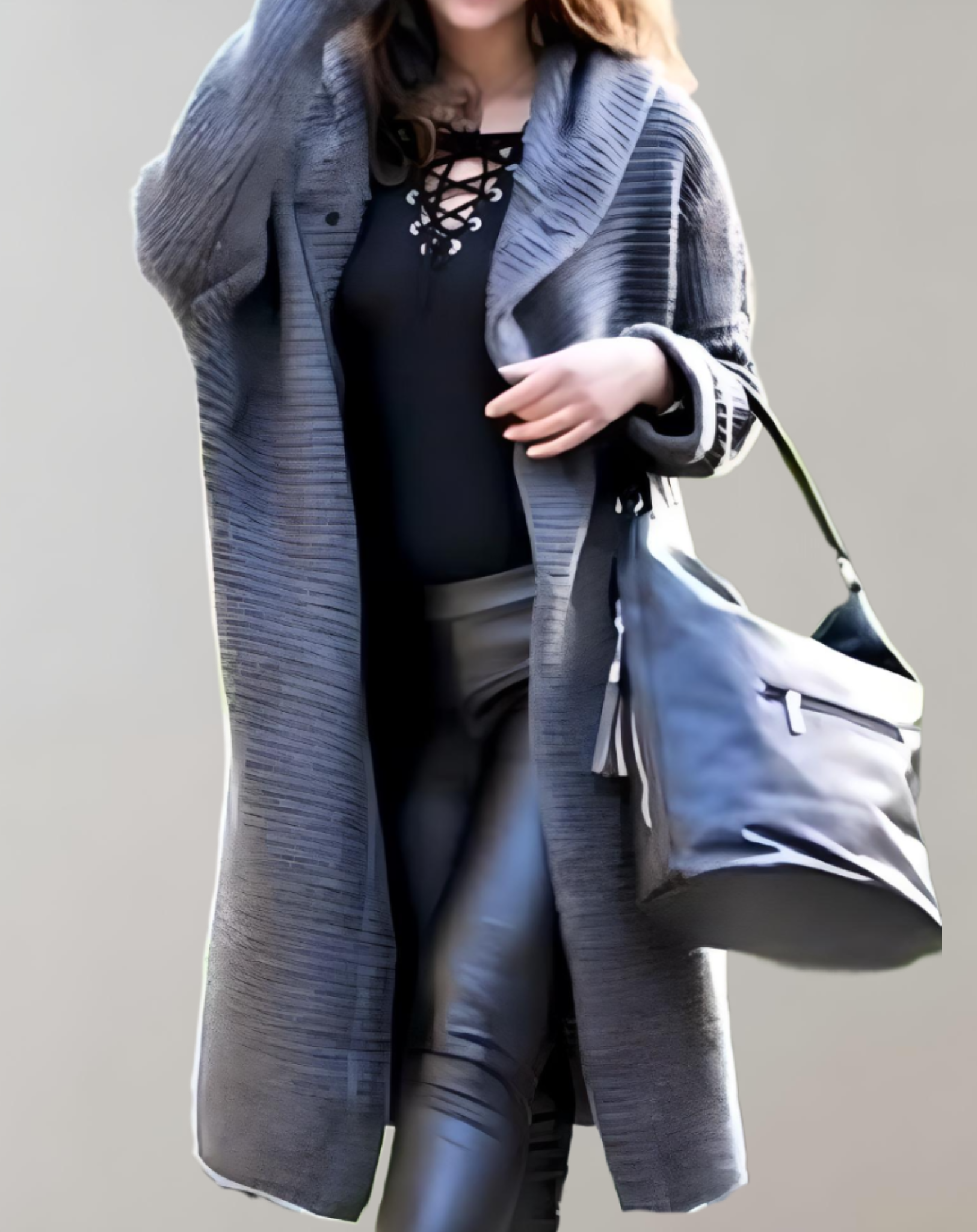 Francine - Lange und übergroße Jacke mit Knöpfen für Damen aus dickem Stoff jacke