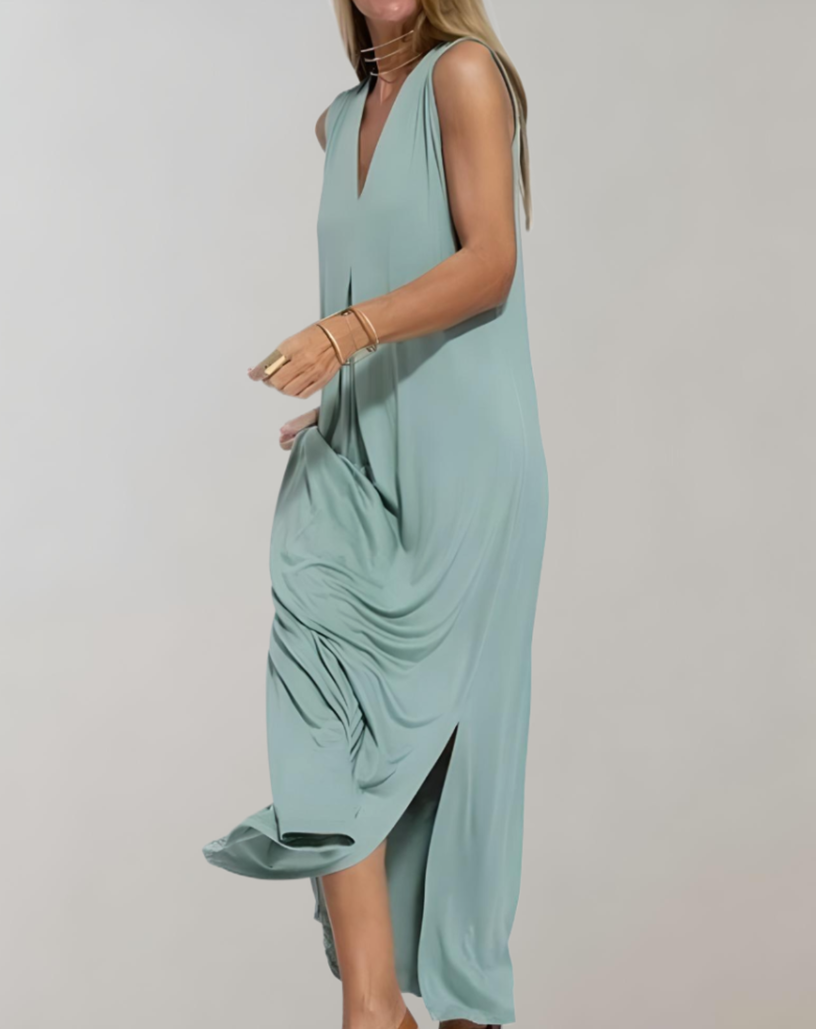 Chelsea - Lockeres und langes Kleid mit fließendem Stoff kleid