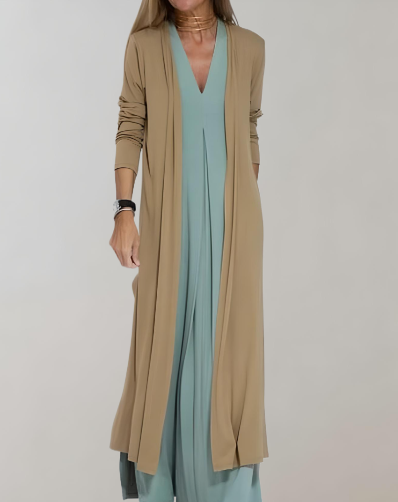 Chelsea - Lockeres und langes Kleid mit fließendem Stoff kleid