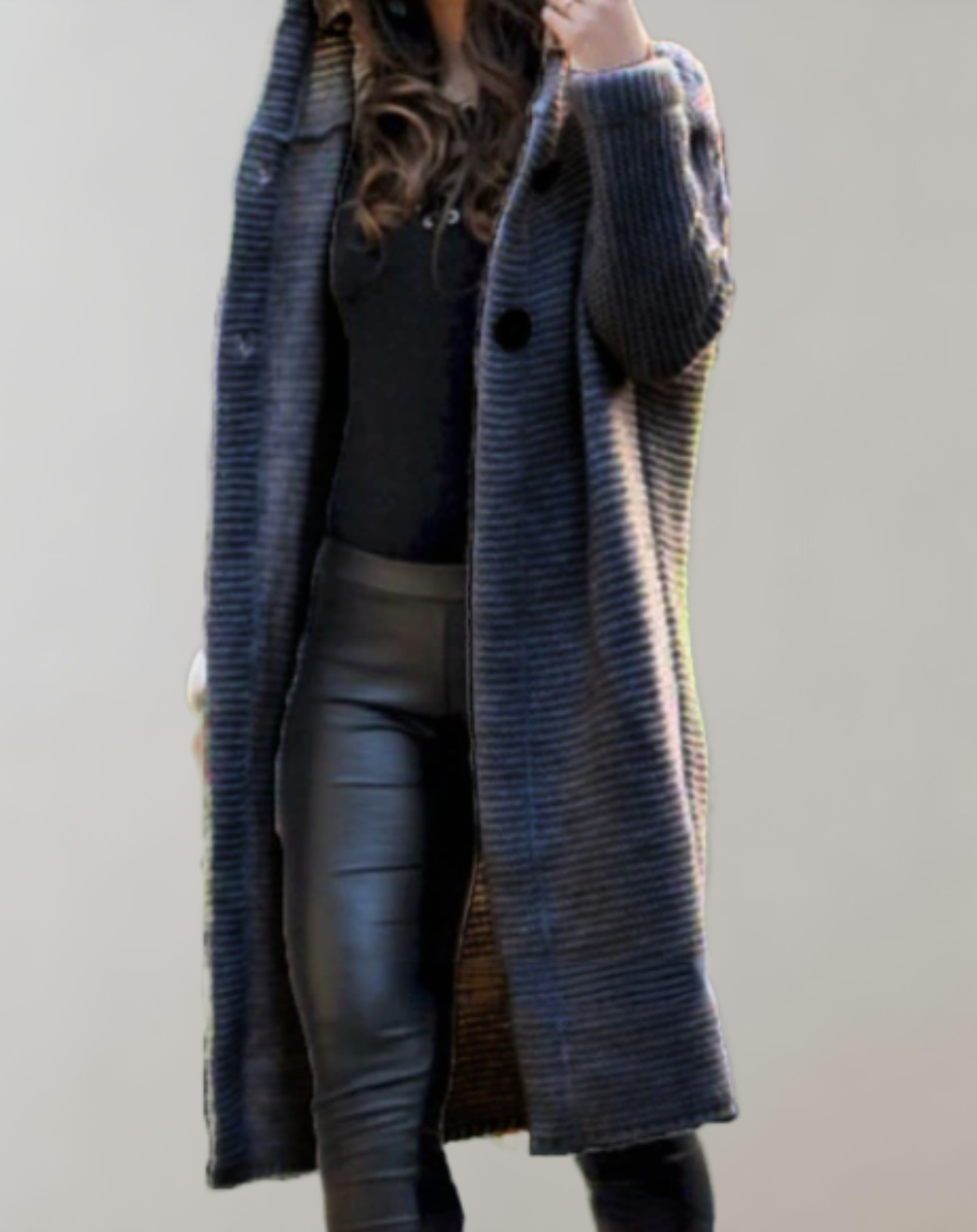 Francine - Lange und übergroße Jacke mit Knöpfen für Damen aus dickem Stoff jacke