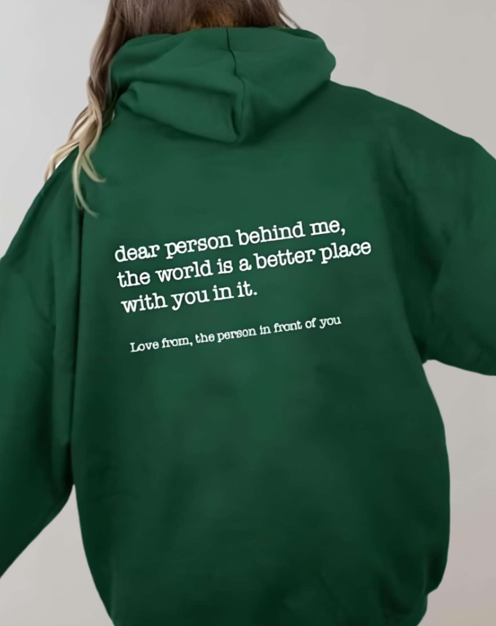 Caroline - Übergroßer Kapuzenpullover mit motivierendem Statement auf der Rückseite Sweater