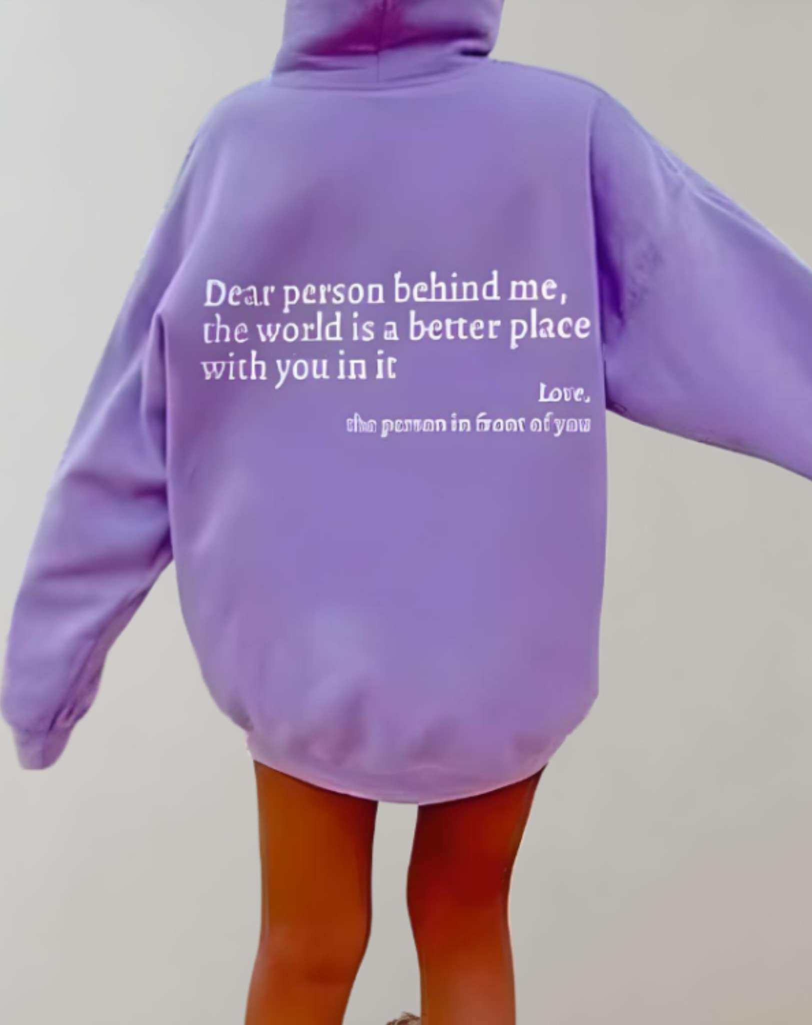 Caroline - Übergroßer Kapuzenpullover mit motivierendem Statement auf der Rückseite Sweater