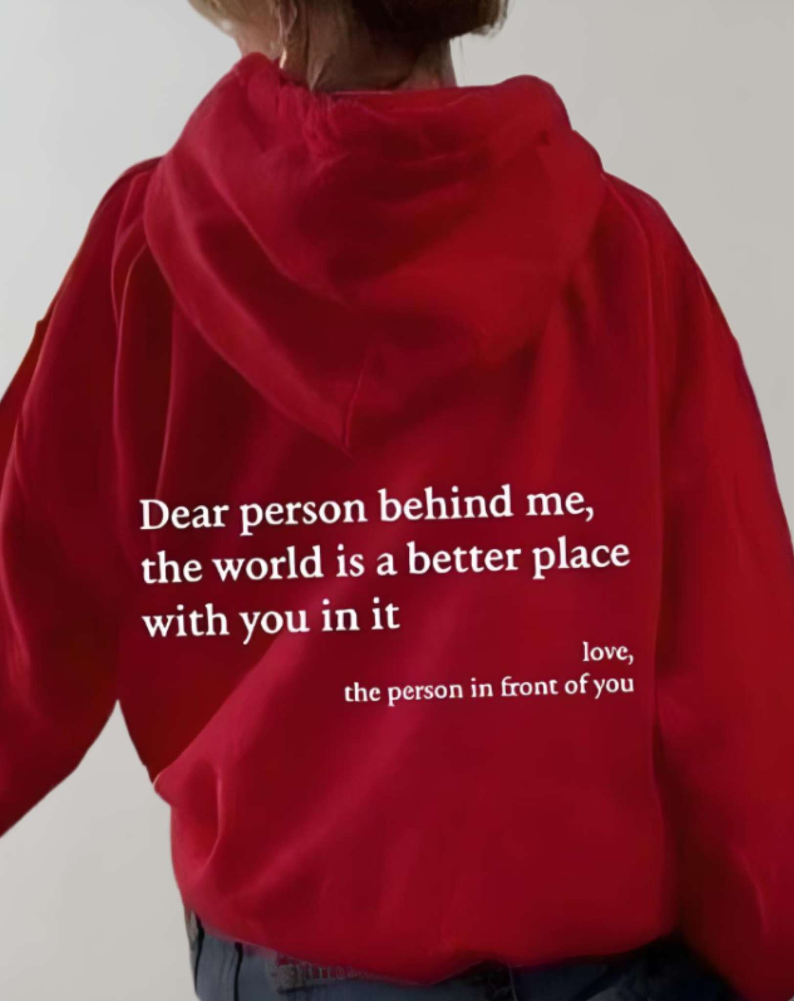 Caroline - Übergroßer Kapuzenpullover mit motivierendem Statement auf der Rückseite Sweater