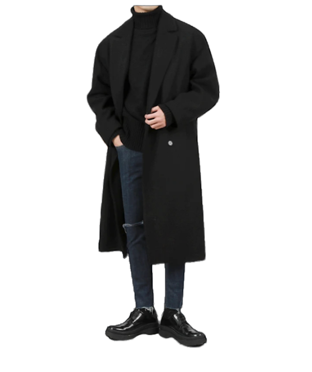 Edler Oversized Herrenmantel mit doppelter Knopfleiste – zeitloser Style für Herbst und Winter