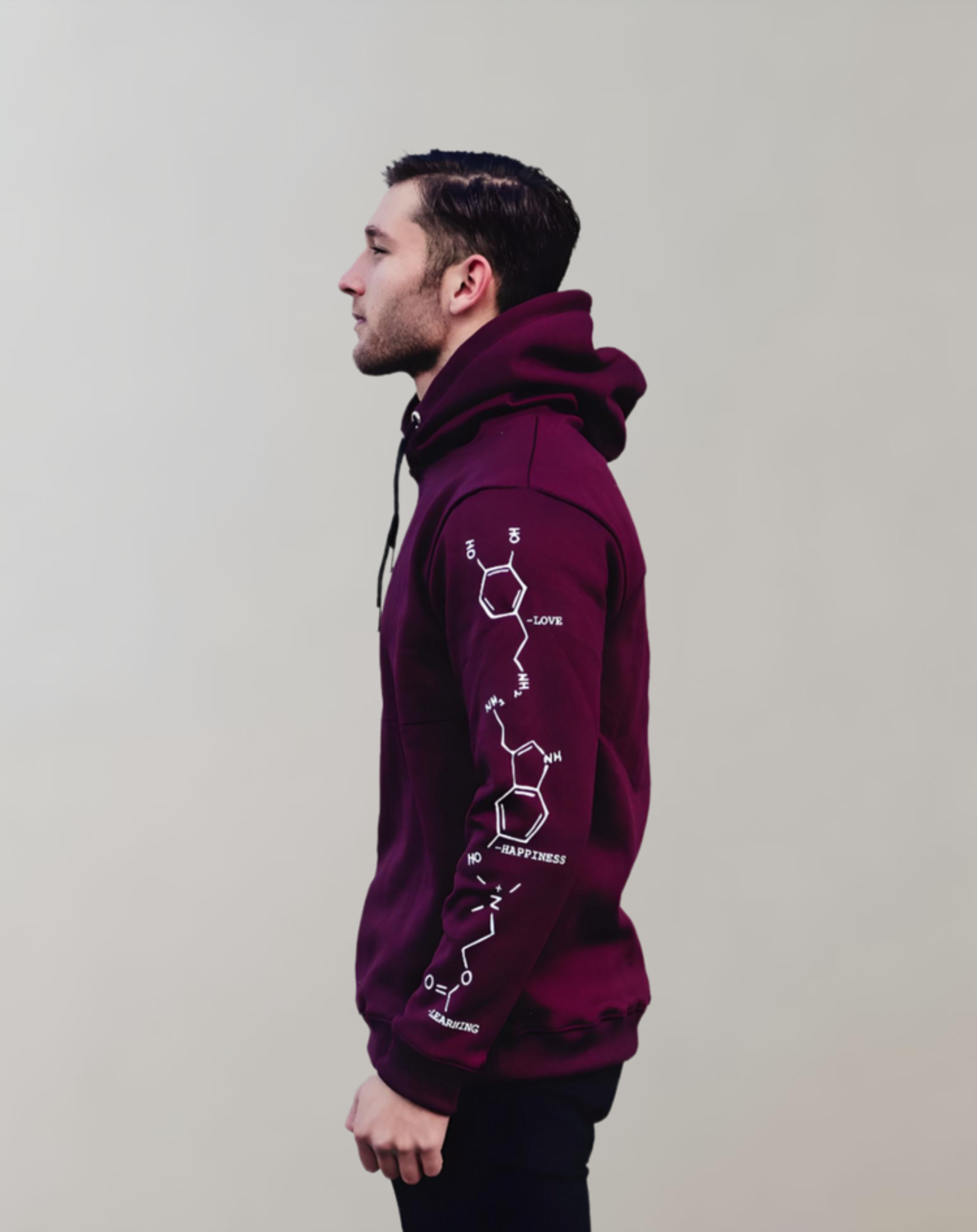 Hoodie Bordeauxrot Molecule Design