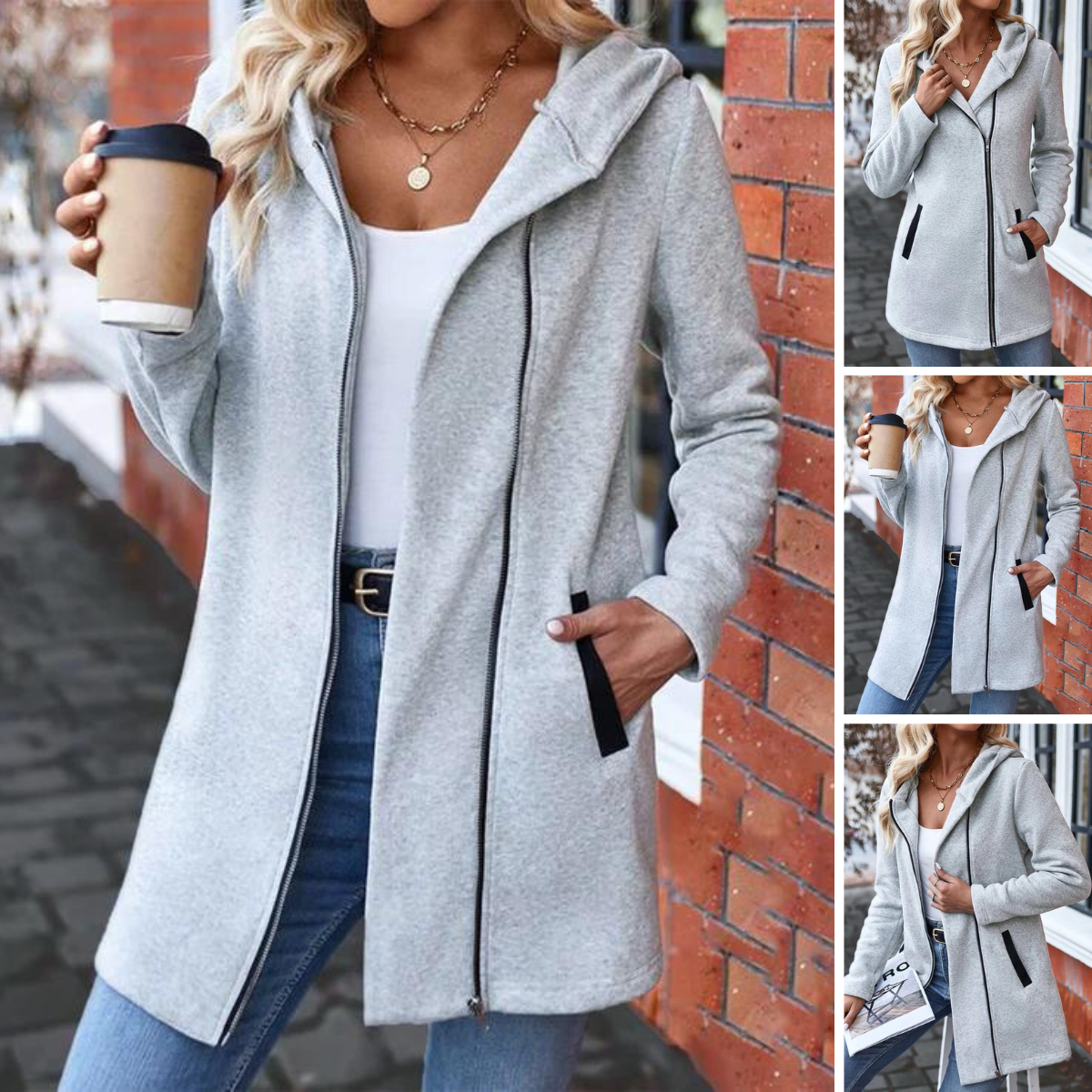 Adelind | Elegantes Strickjacke mit Kapuze