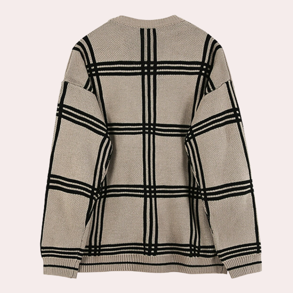 Wylder | Retro-luxuriöses oversized gestricktes Karo-Cardigan