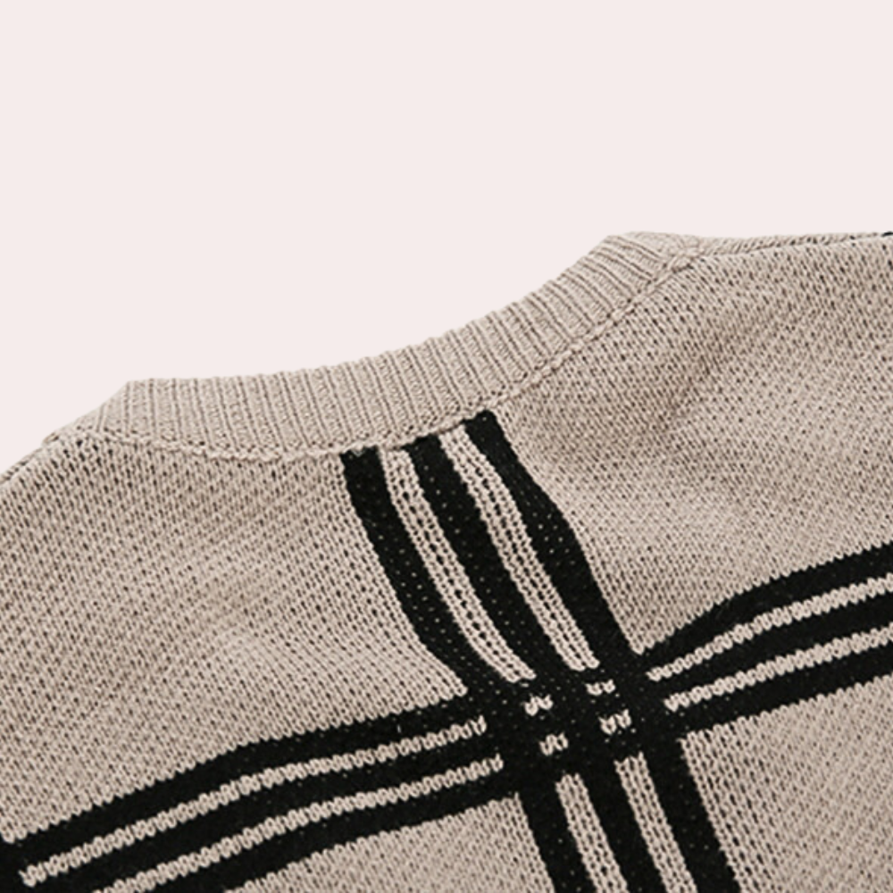 Wylder | Retro-luxuriöses oversized gestricktes Karo-Cardigan