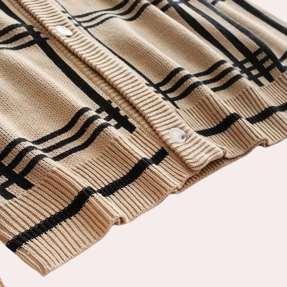 Wylder | Retro-luxuriöses oversized gestricktes Karo-Cardigan