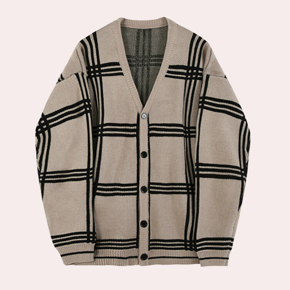 Wylder | Retro-luxuriöses oversized gestricktes Karo-Cardigan