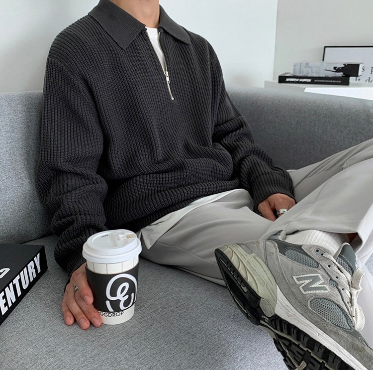 Luxe Halb-Zip Polo für stilvolle Männer - Eleganter Komfort mit zeitlosem Design