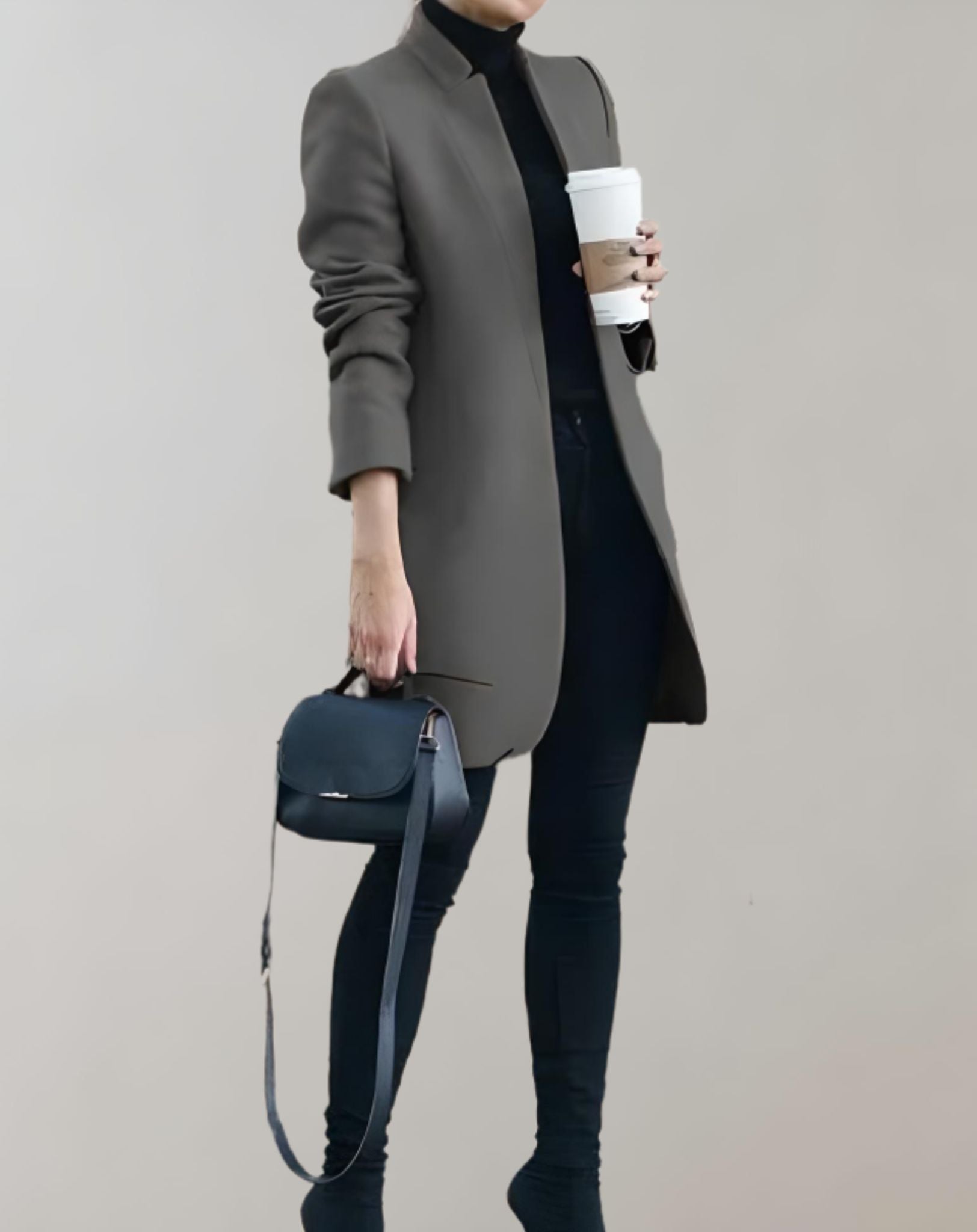 Clarise -  Schön sitzende lange und offene Manteljacke für Freizeitkleidung Jacke