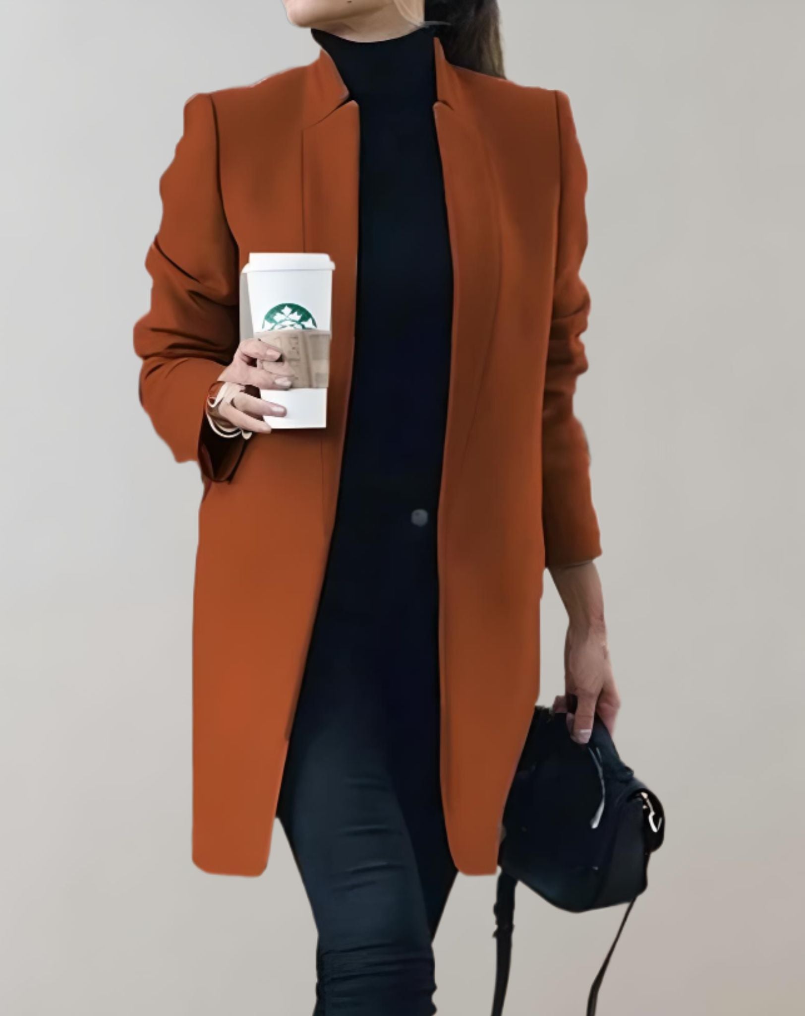 Clarise -  Schön sitzende lange und offene Manteljacke für Freizeitkleidung Jacke