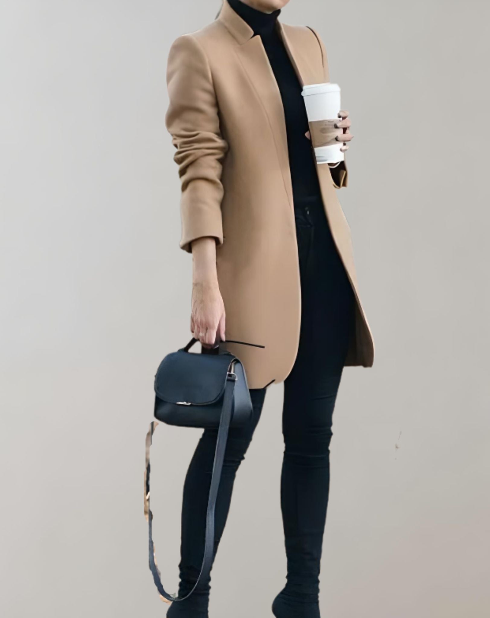 Clarise -  Schön sitzende lange und offene Manteljacke für Freizeitkleidung Jacke