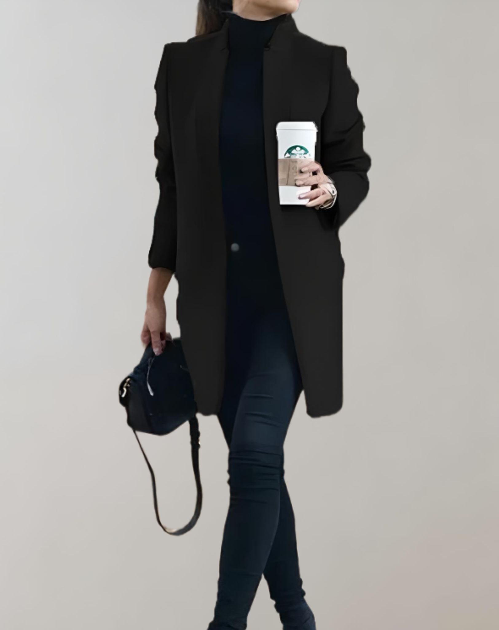 Clarise -  Schön sitzende lange und offene Manteljacke für Freizeitkleidung Jacke