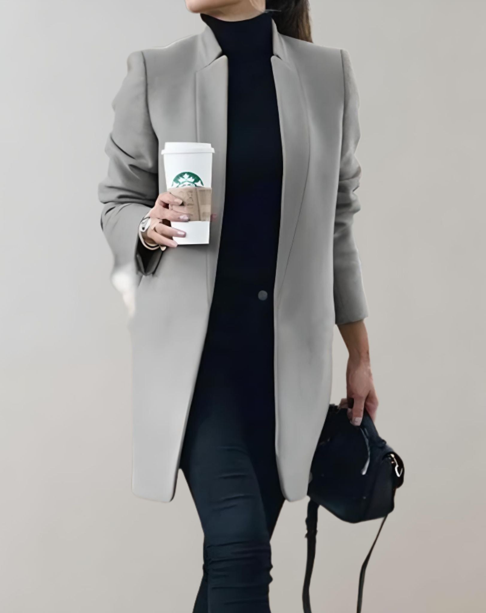 Clarise -  Schön sitzende lange und offene Manteljacke für Freizeitkleidung Jacke