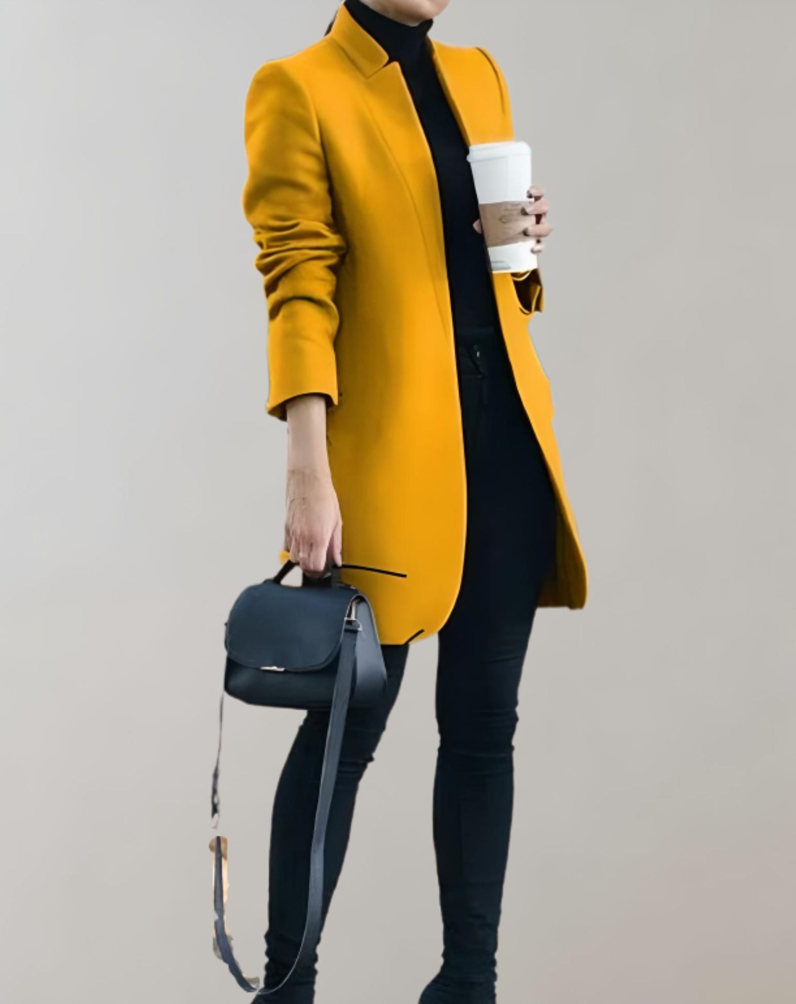 Clarise -  Schön sitzende lange und offene Manteljacke für Freizeitkleidung Jacke