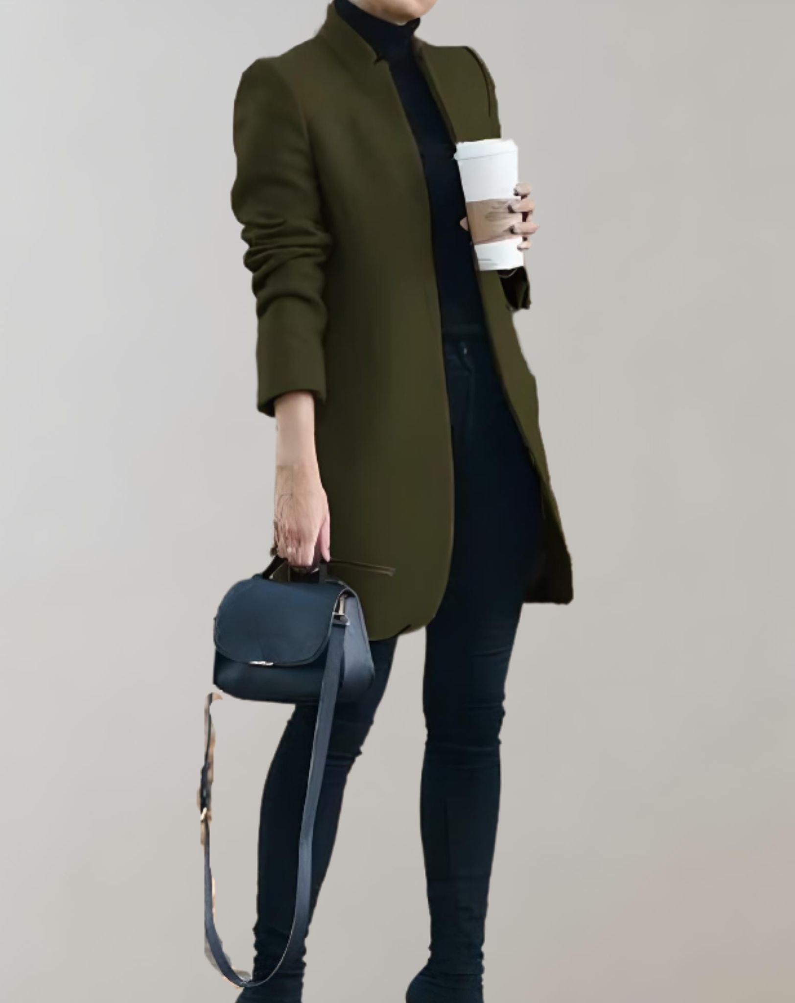 Clarise -  Schön sitzende lange und offene Manteljacke für Freizeitkleidung Jacke