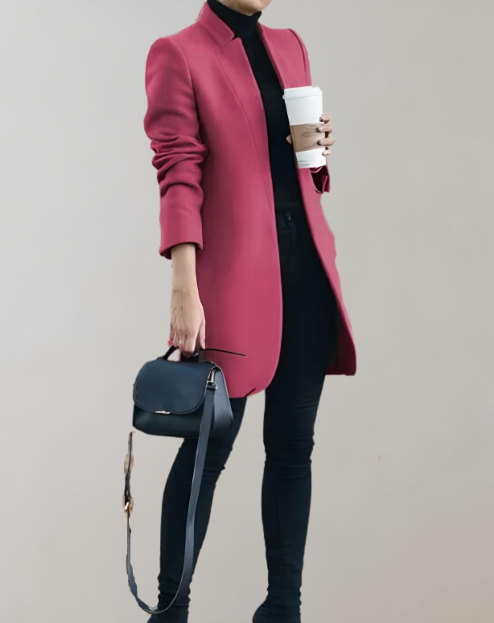 Clarise -  Schön sitzende lange und offene Manteljacke für Freizeitkleidung Jacke
