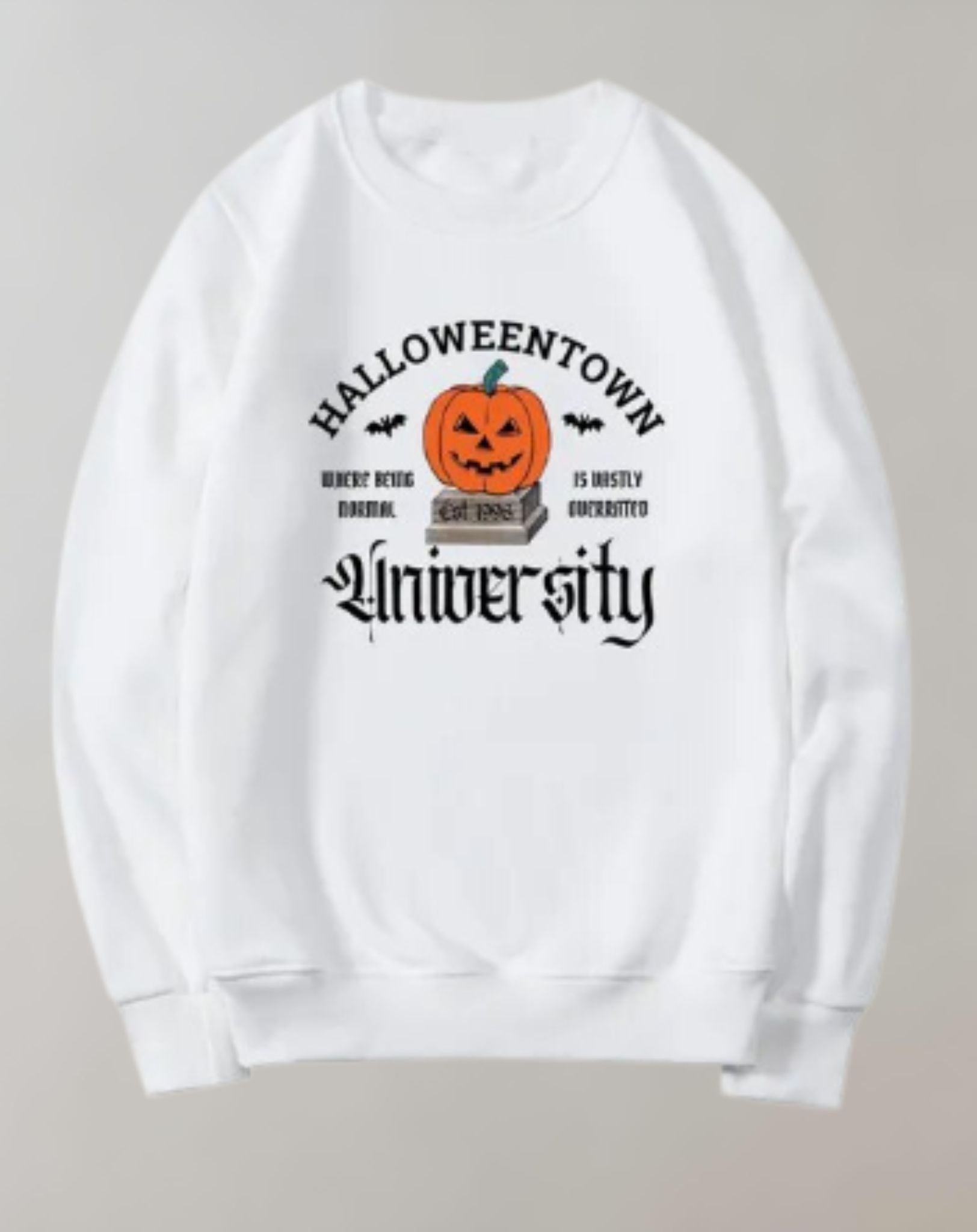 Classy - Übergroßer Pullover mit Rundhalsausschnitt und Halloween Motiv Sweater