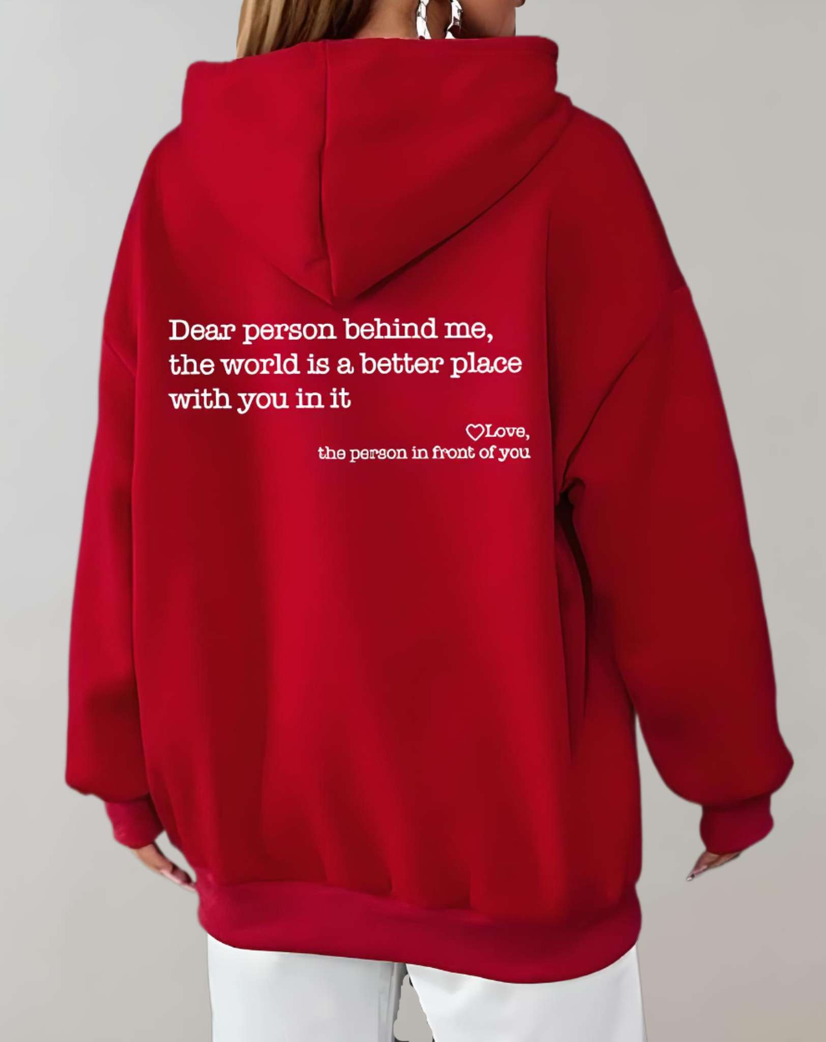 Daisy - Übergroßer Kapuzenpullover mit motivierendem Statement auf der Rückseite Sweater