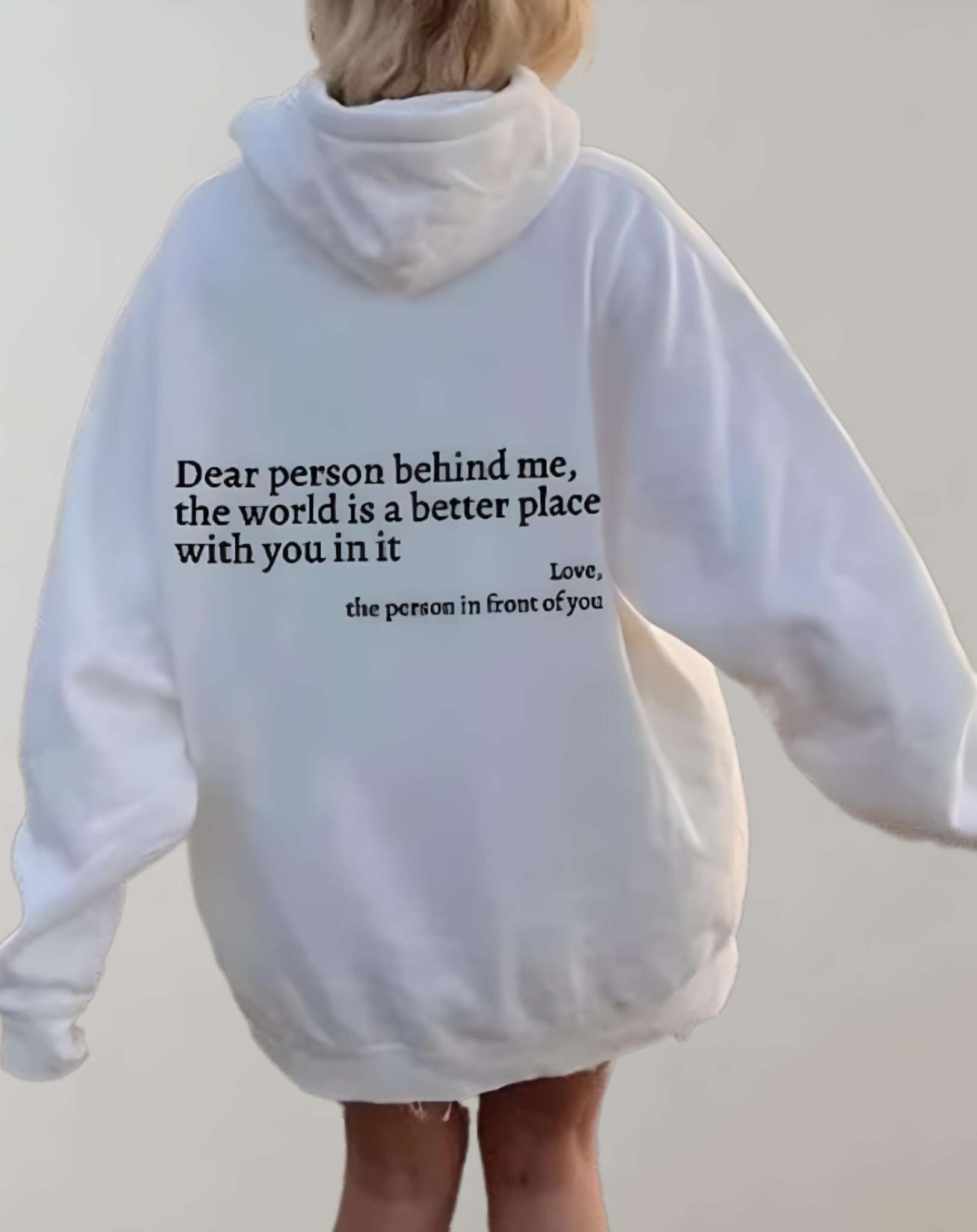 Daisy - Übergroßer Kapuzenpullover mit motivierendem Statement auf der Rückseite Sweater