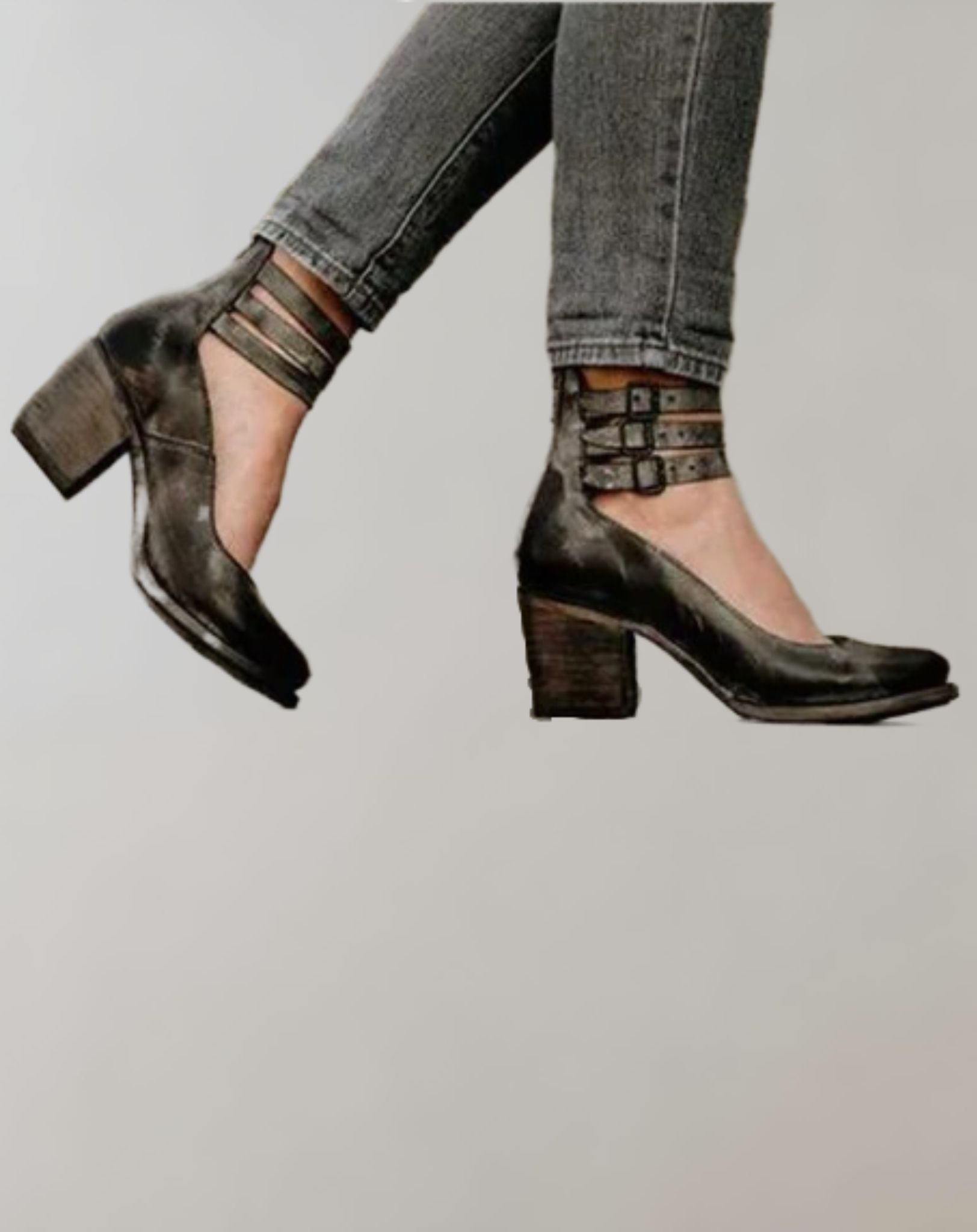 Donna -  Geschlossene Absätze mit drei Knöchelriemen Schuhe