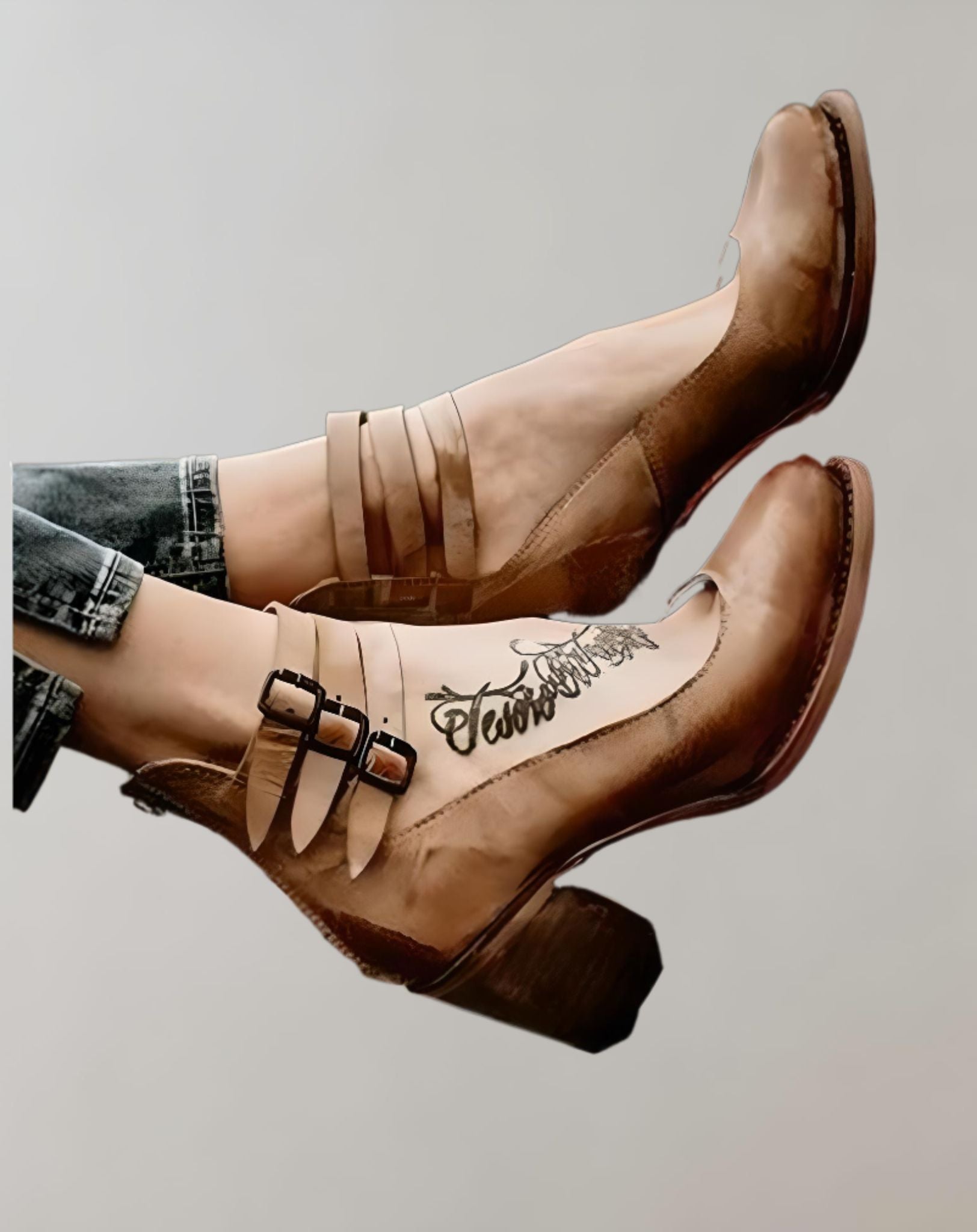 Donna -  Geschlossene Absätze mit drei Knöchelriemen Schuhe